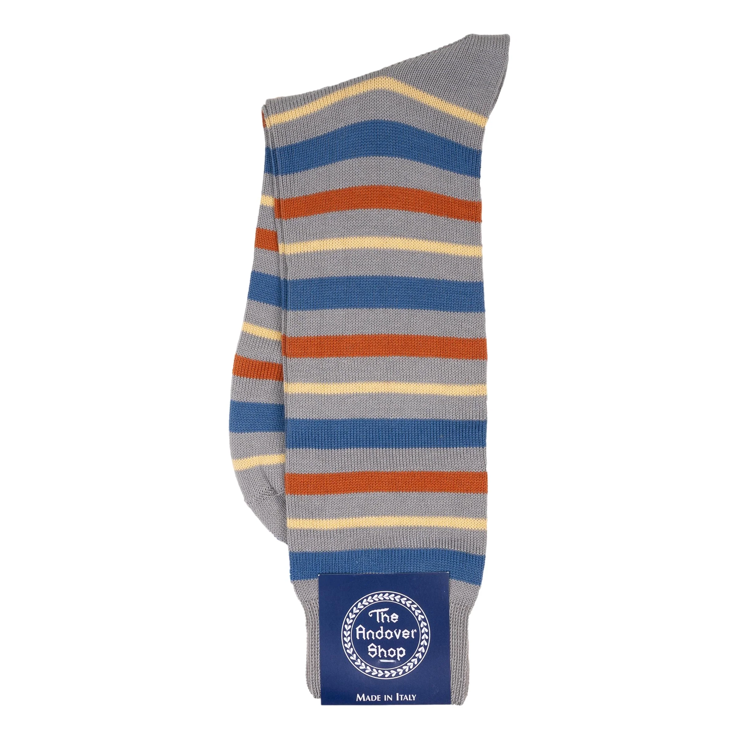 Mid-Calf Cotton Multi-Stripe Dress Sock - Image 5