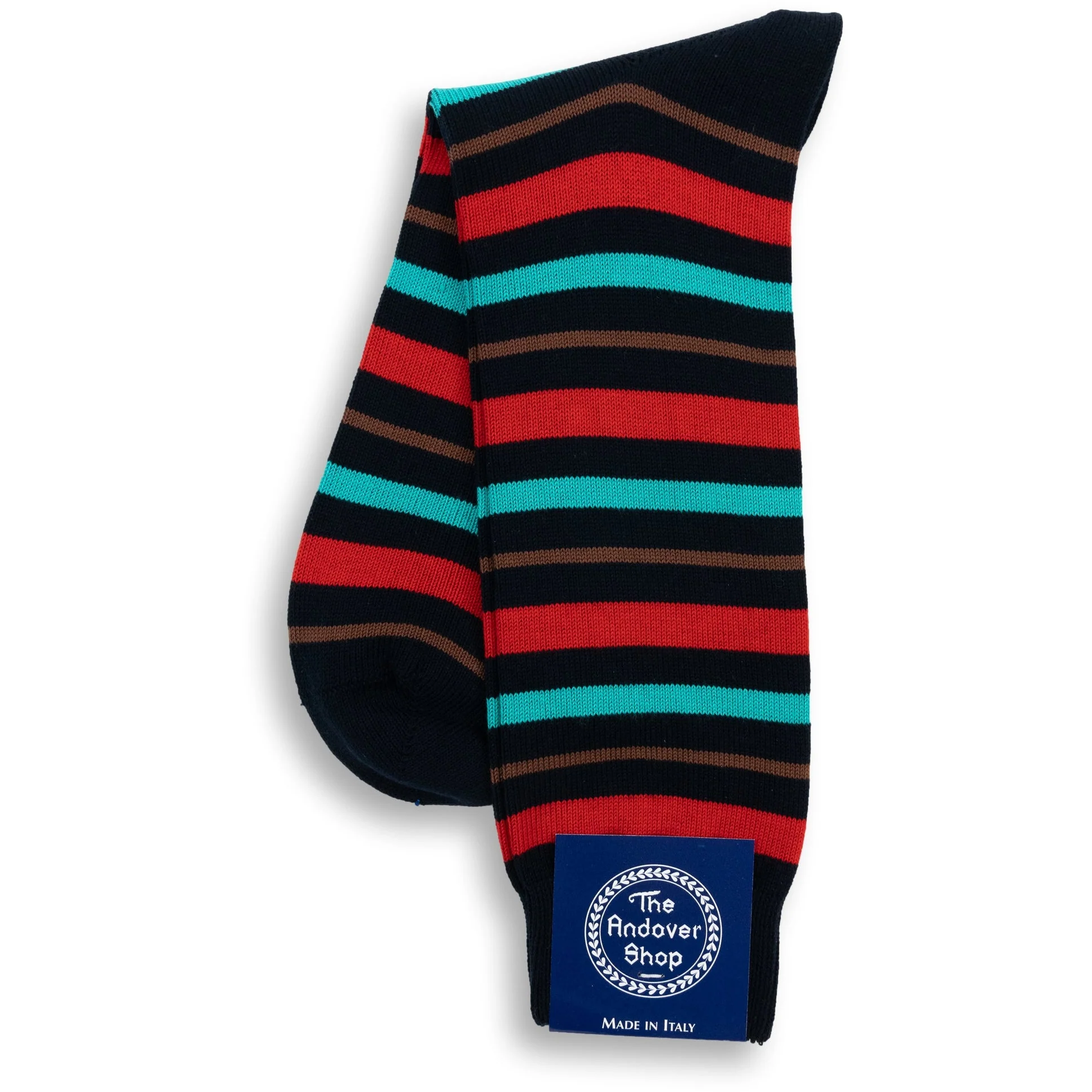 Mid-Calf Cotton Multi-Stripe Dress Sock - Image 6