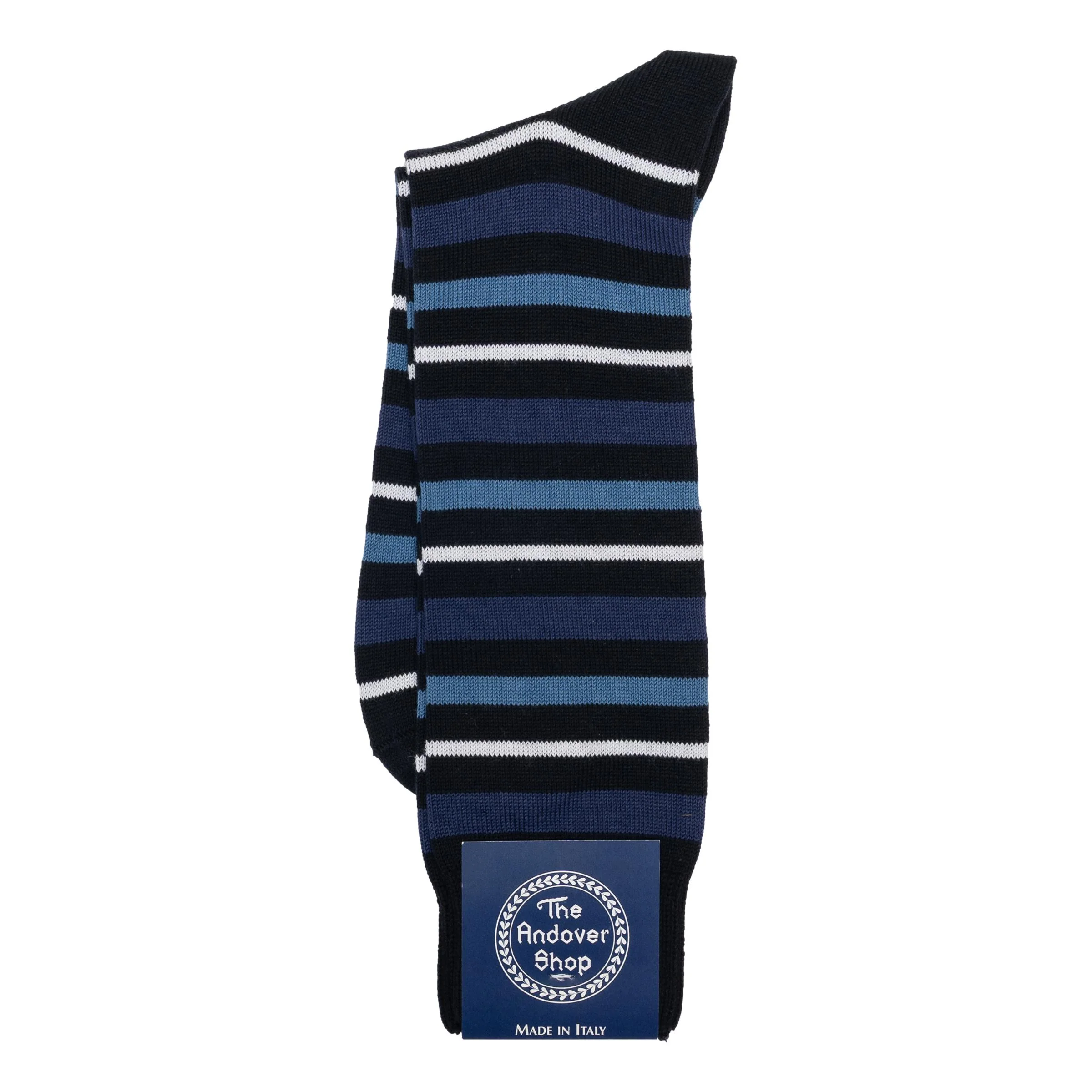 Mid-Calf Cotton Multi-Stripe Dress Sock - Image 8