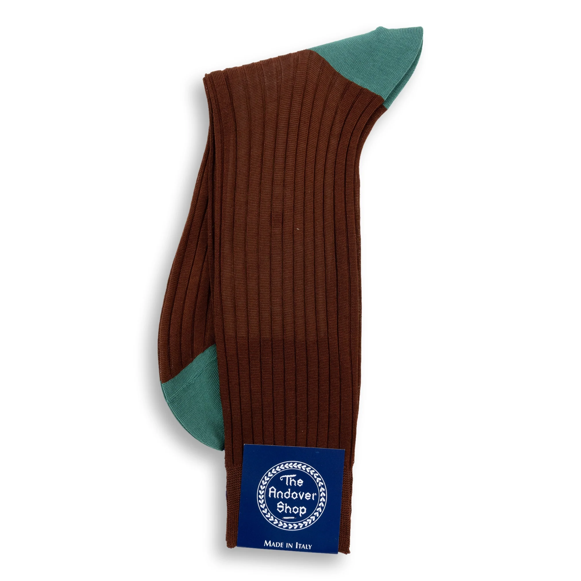 Mid-Calf Cotton Ribbed Two Tone Dress Sock - Image 2
