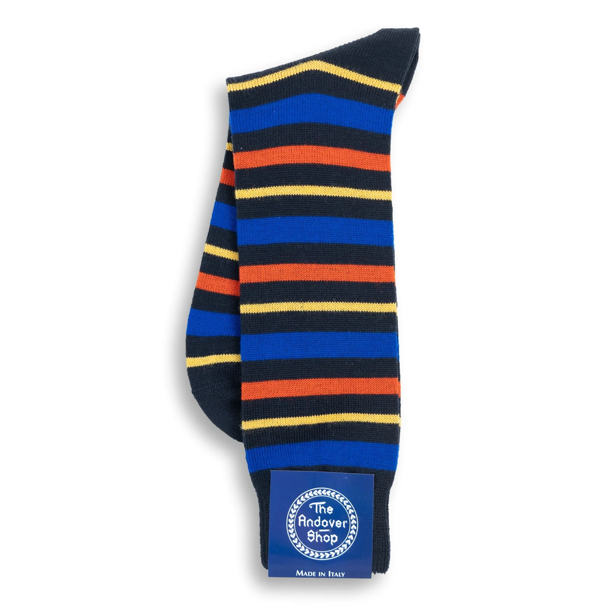 Mid-Calf Multi Stripe Wool Dress Socks - Image 5