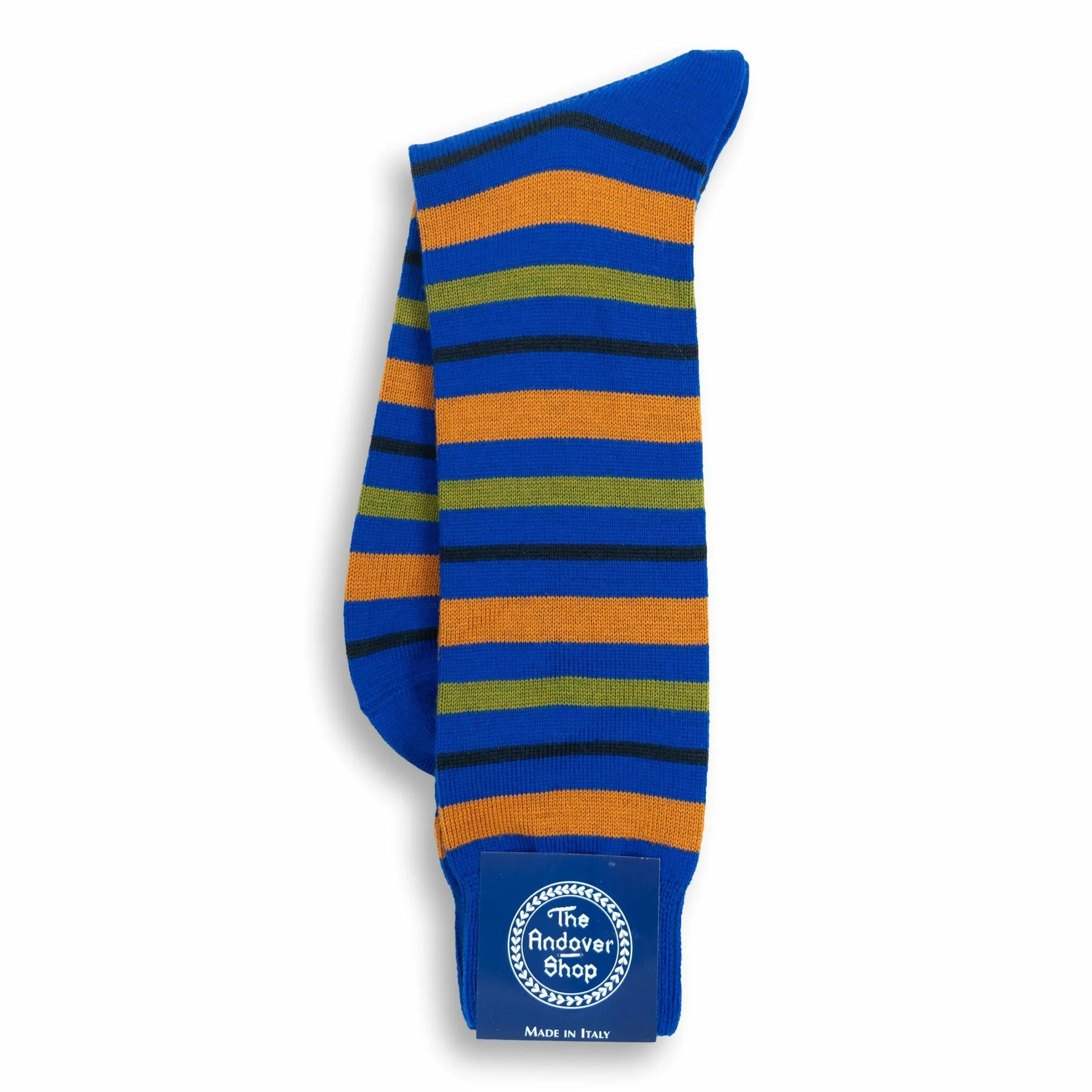 Mid-Calf Multi Stripe Wool Dress Socks - Image 6