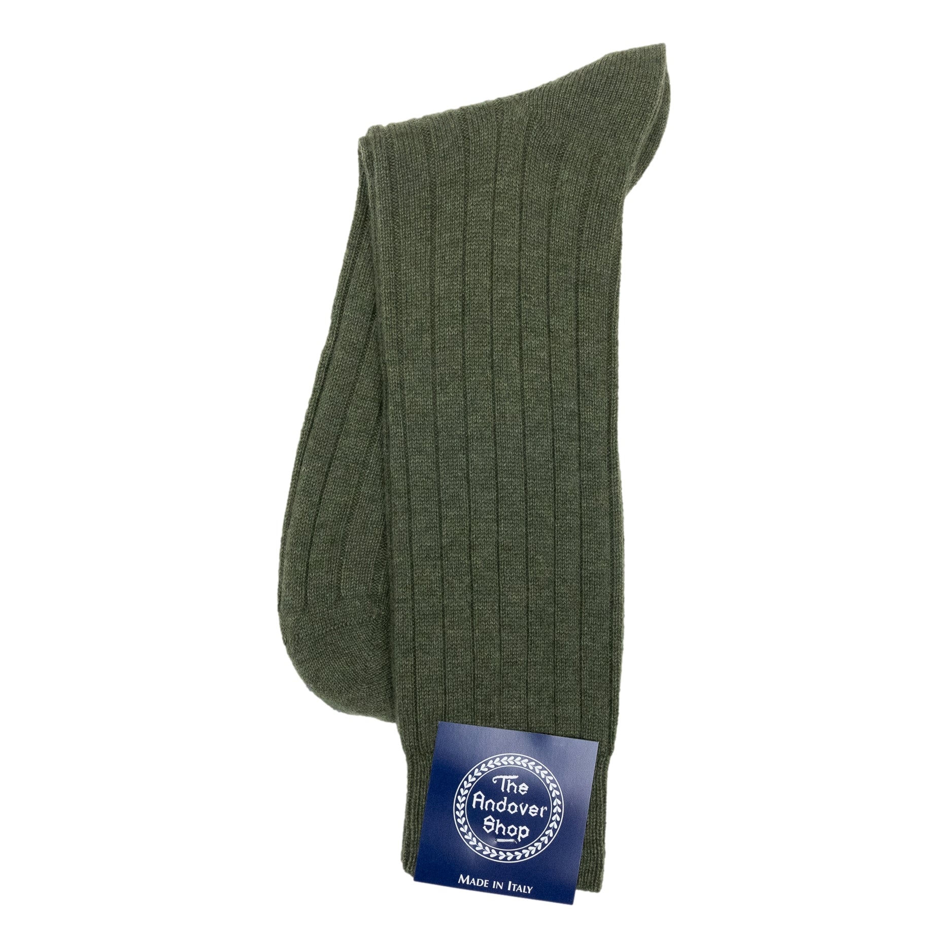 Mid-Calf Pure Cashmere Ribbed Dress Sock - Image 13