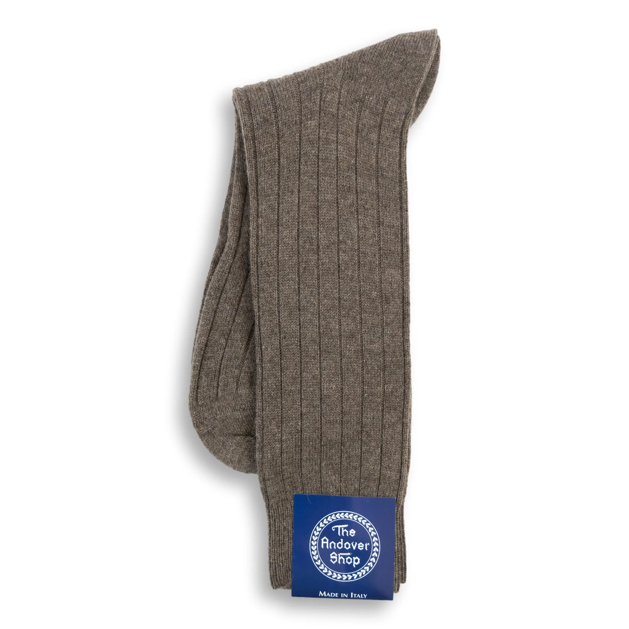 Mid-Calf Pure Cashmere Ribbed Dress Sock - Image 3