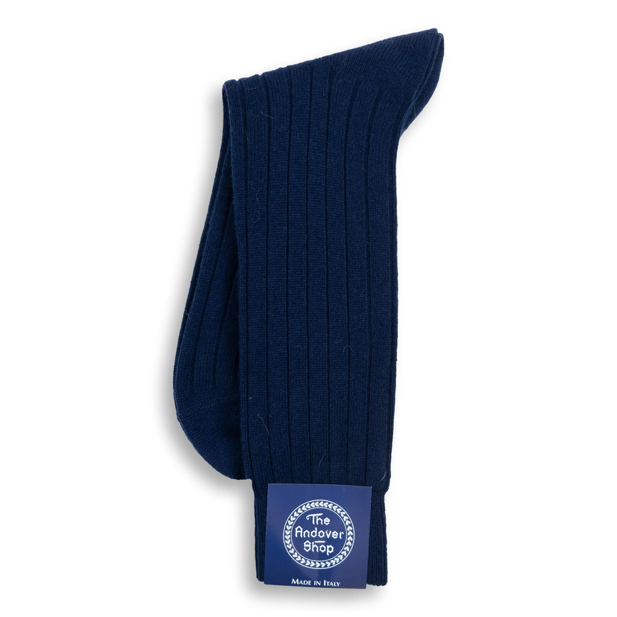 Mid-Calf Pure Cashmere Ribbed Dress Sock - Image 5