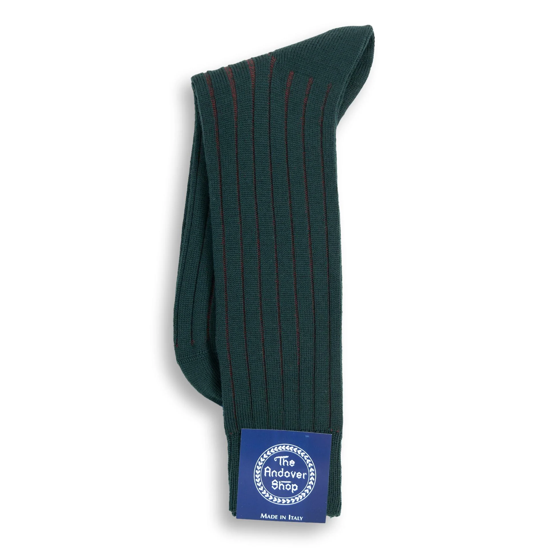 Mid-Calf Ribbed Shadow Stripe Wool Dress Socks - Image 2