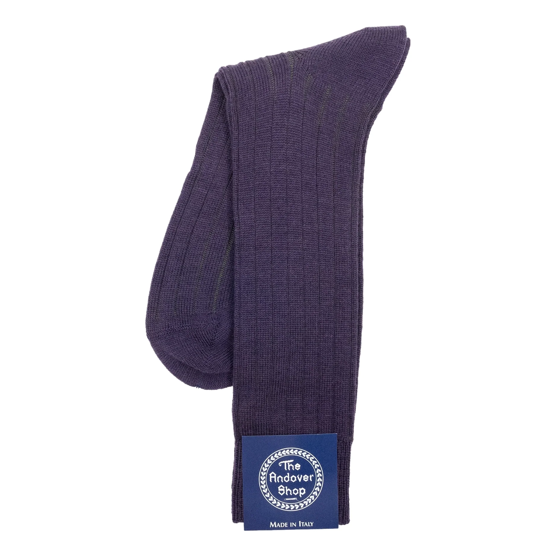 Mid-Calf Ribbed Shadow Stripe Wool Dress Socks - Image 4