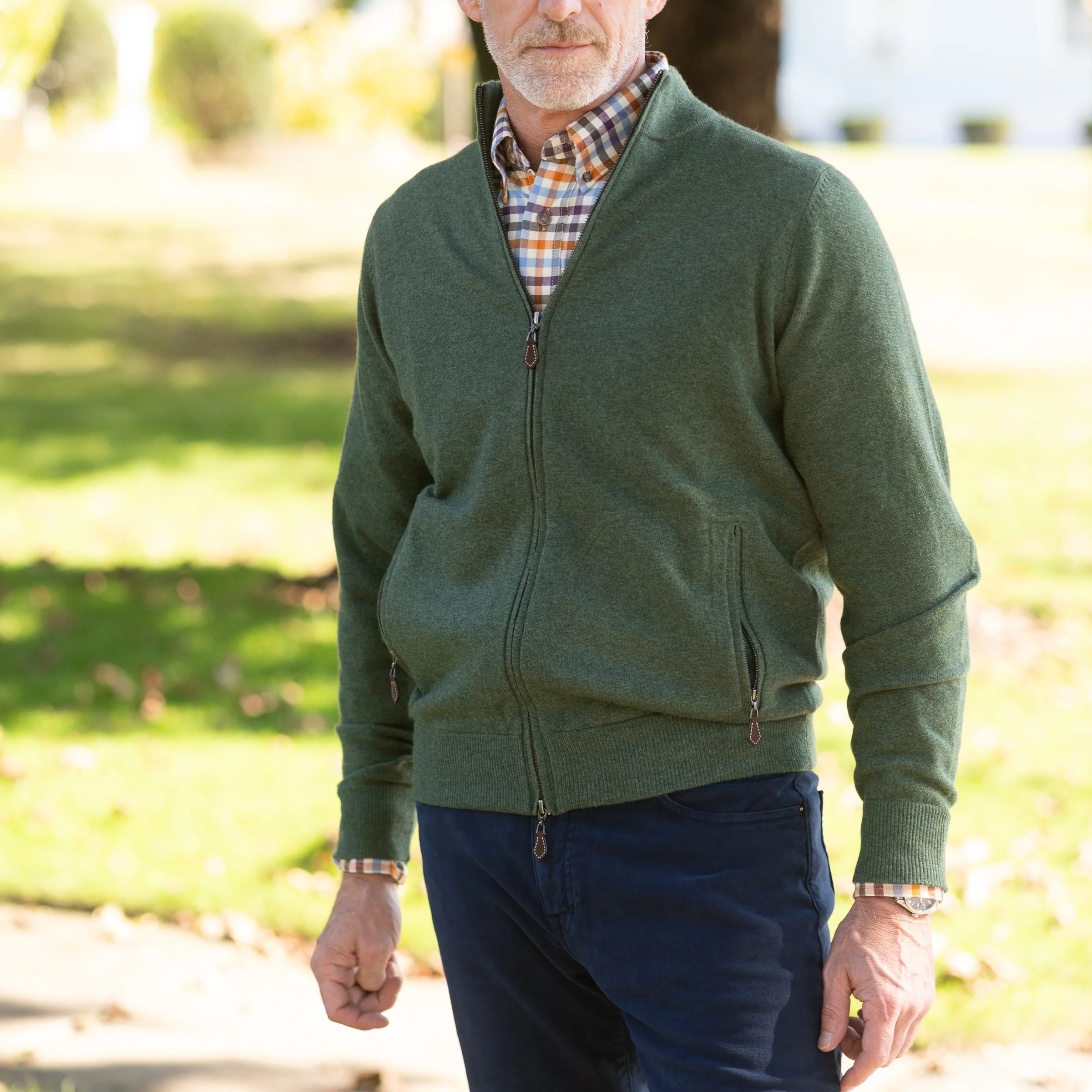 Midhurst Full Zip Geelong Lambswool Sweater - Image 4