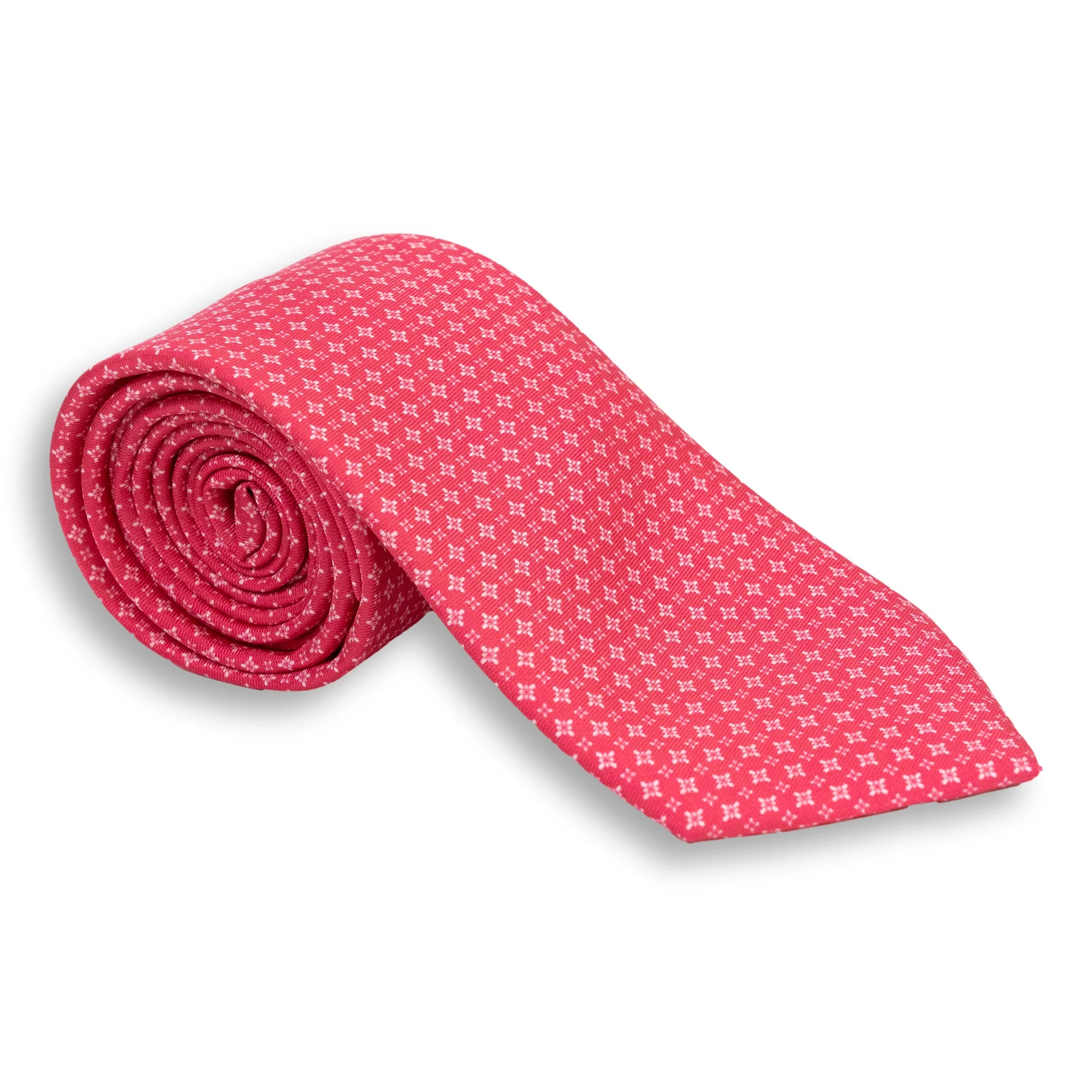 Mini Diamond Pattern Silk Print Tie - Image 2