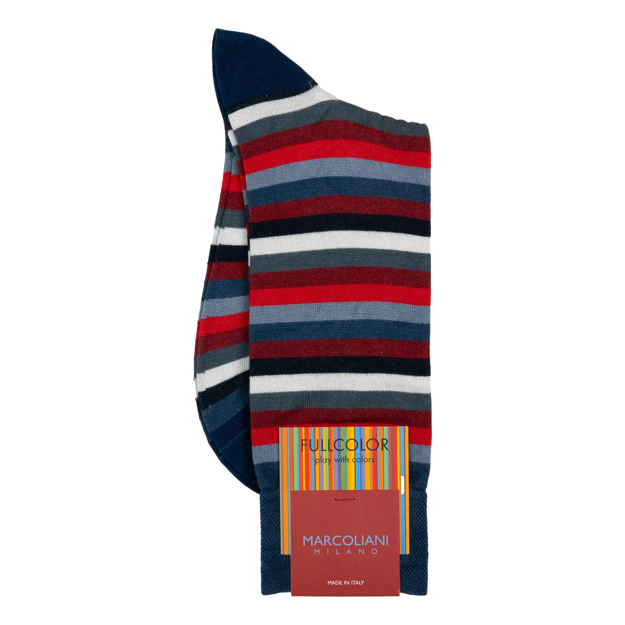 Modal Rainbow Stripe Mid-Calf Dress Socks - Image 2