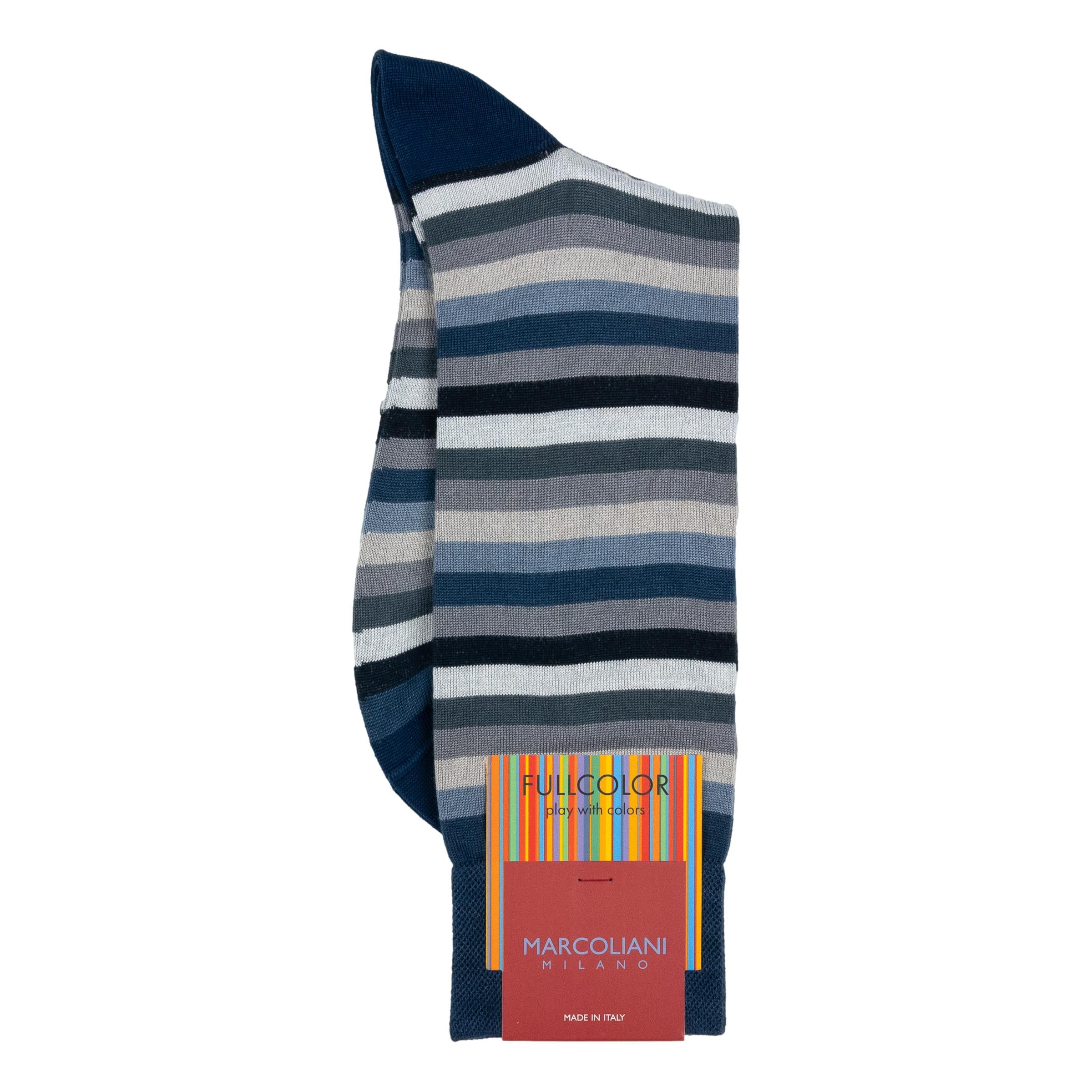 Modal Rainbow Stripe Mid-Calf Dress Socks - Image 3