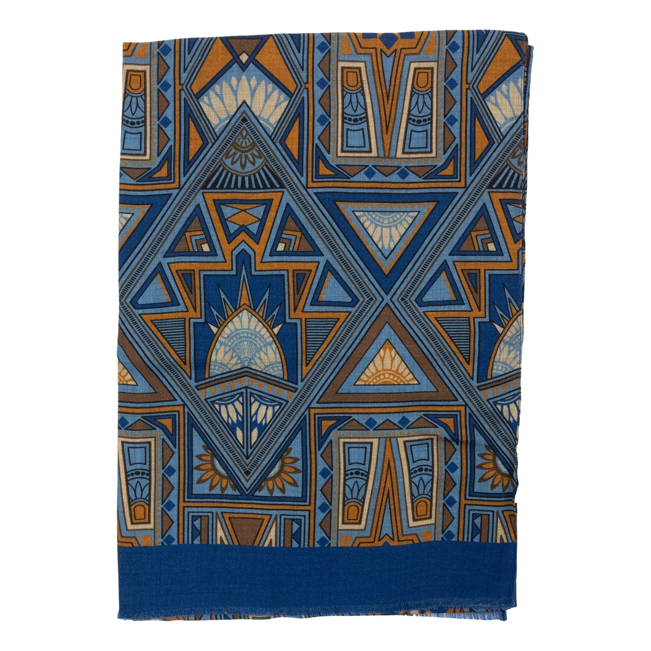 Mosaic Patterned Wool Scarf - Image 2