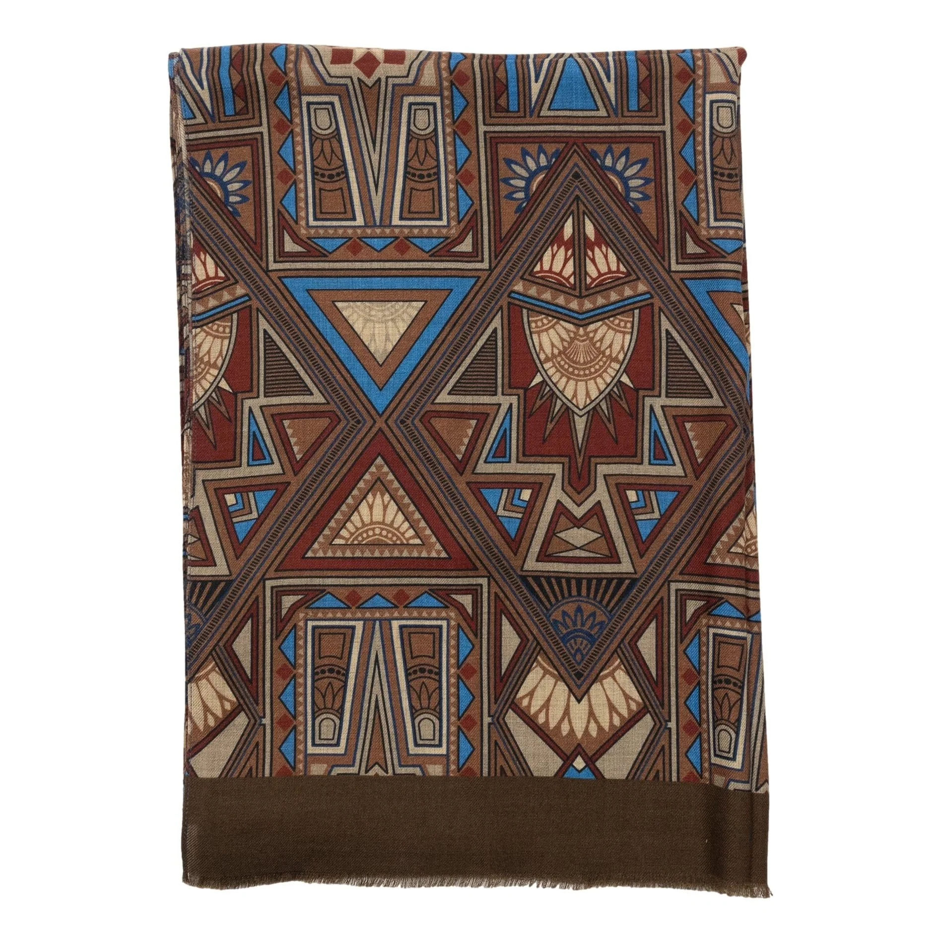 Mosaic Patterned Wool Scarf - Image 4