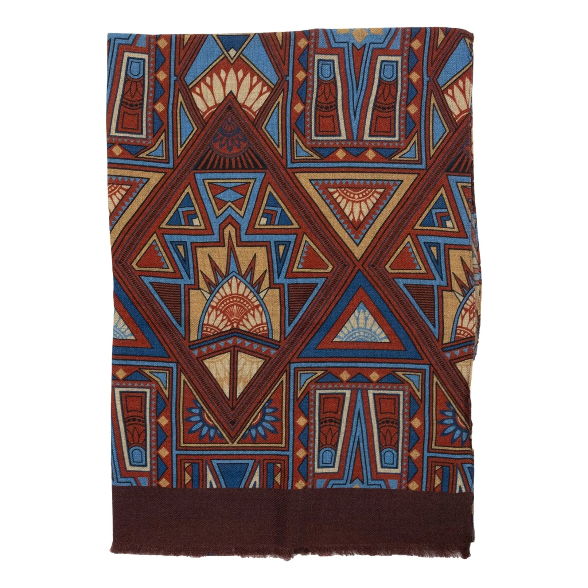 Mosaic Patterned Wool Scarf - Image 6