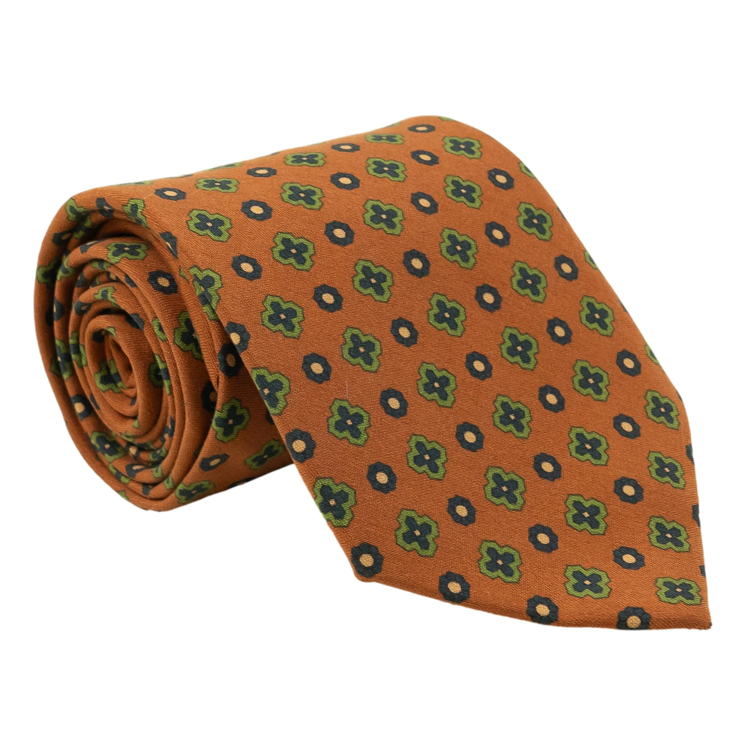 Multicolor Shield Motif Silk Tie - Image 2