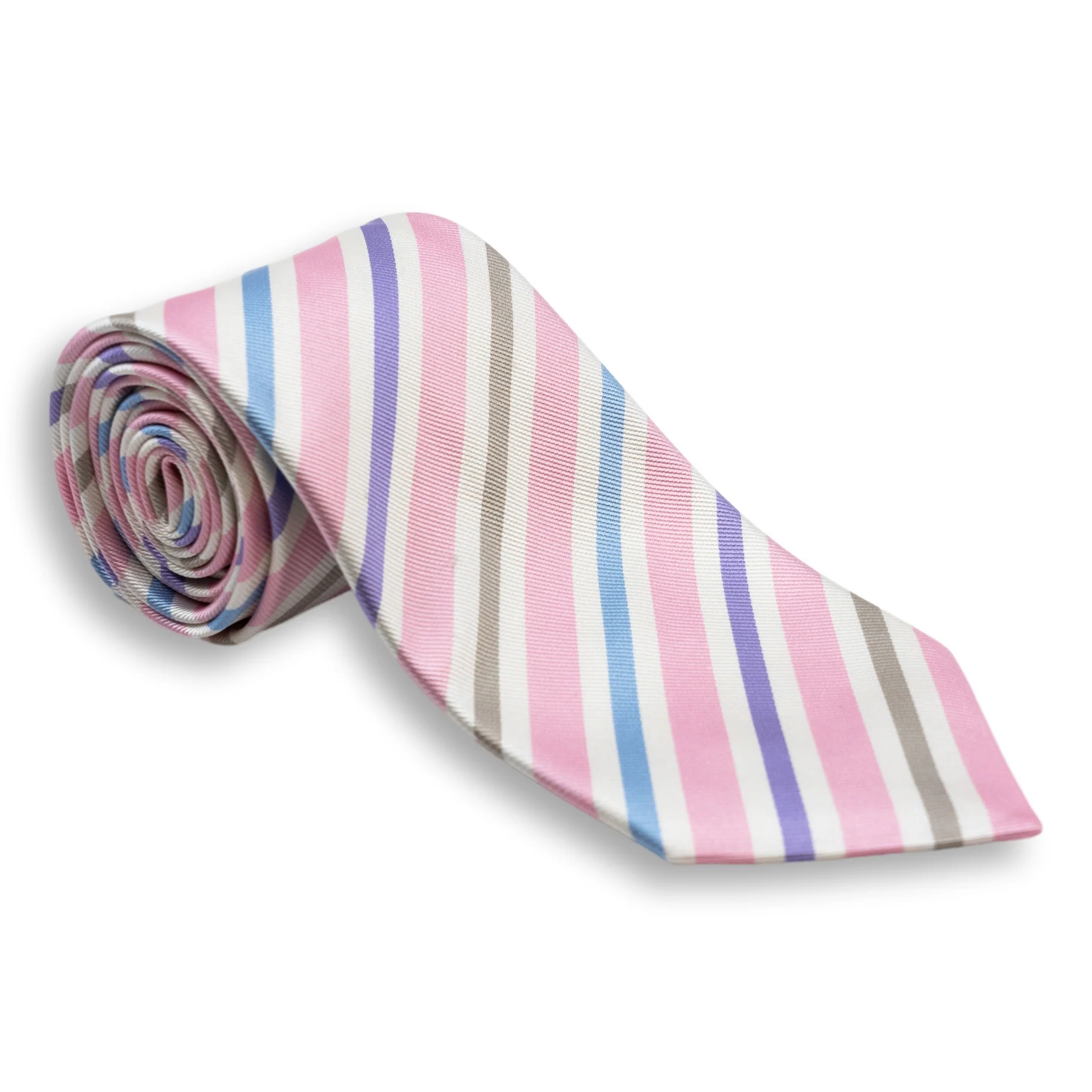 Multicolored Fun Repp Stripe Silk Tie - Image 2