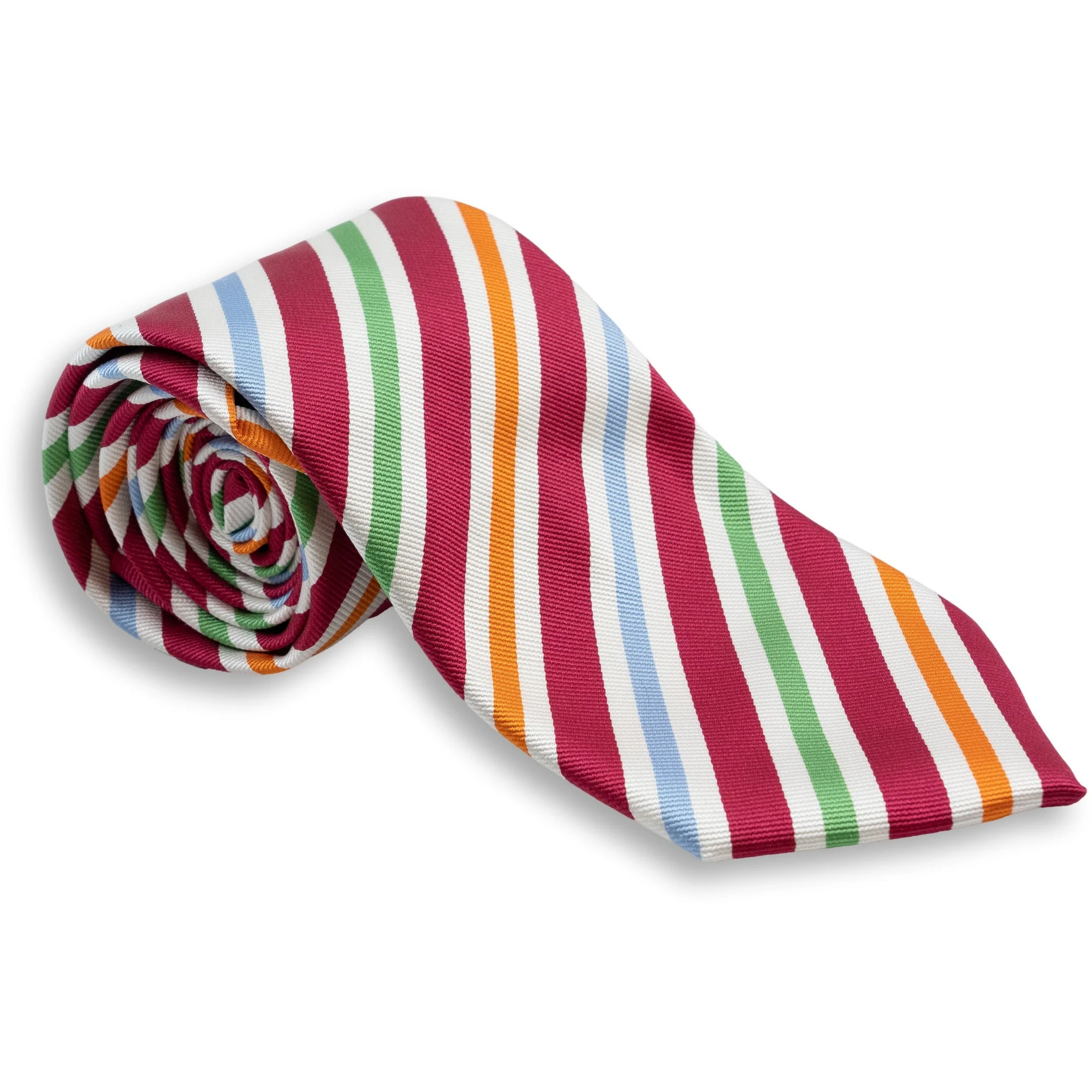 Multicolored Fun Repp Stripe Silk Tie - Image 3