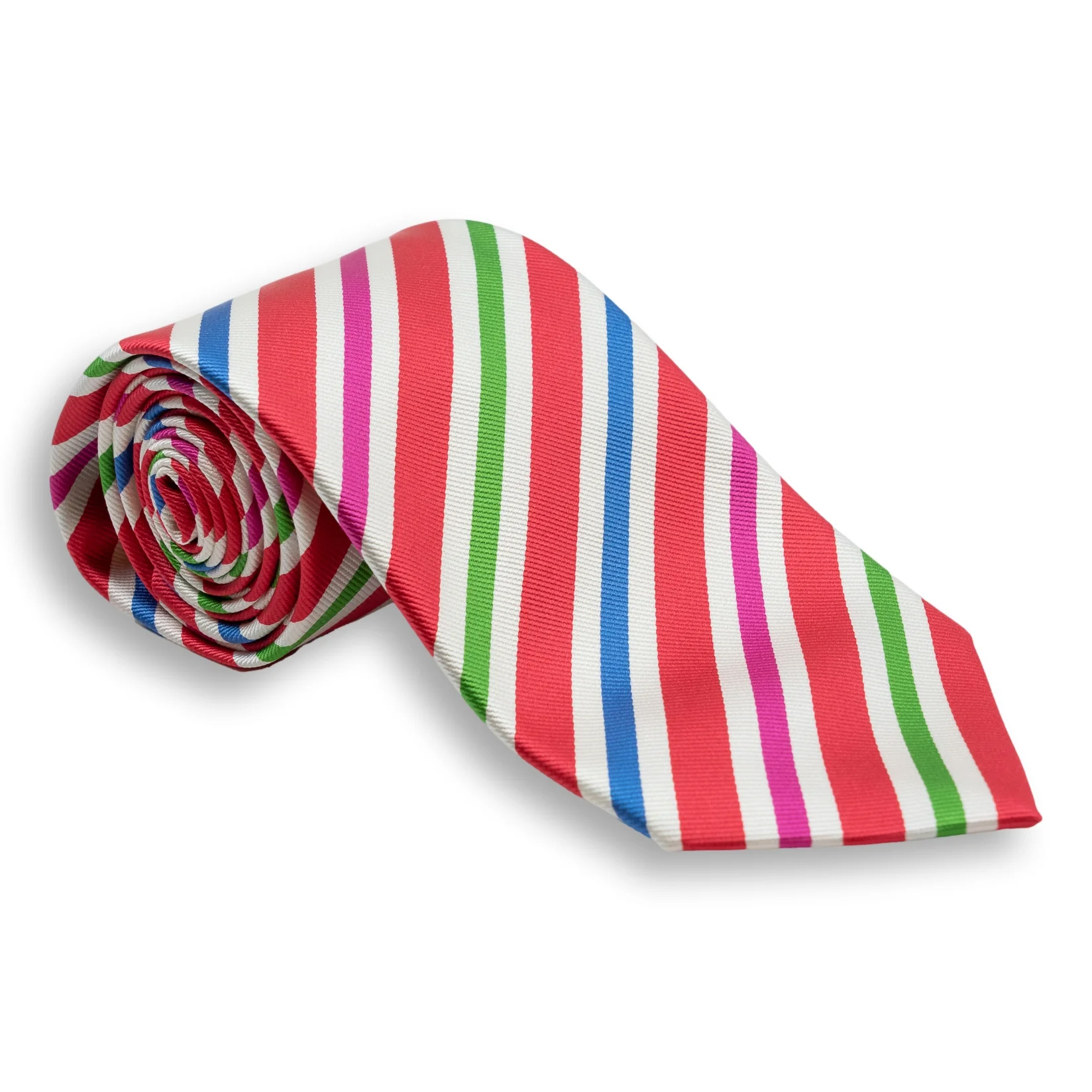 Multicolored Fun Repp Stripe Silk Tie - Image 4