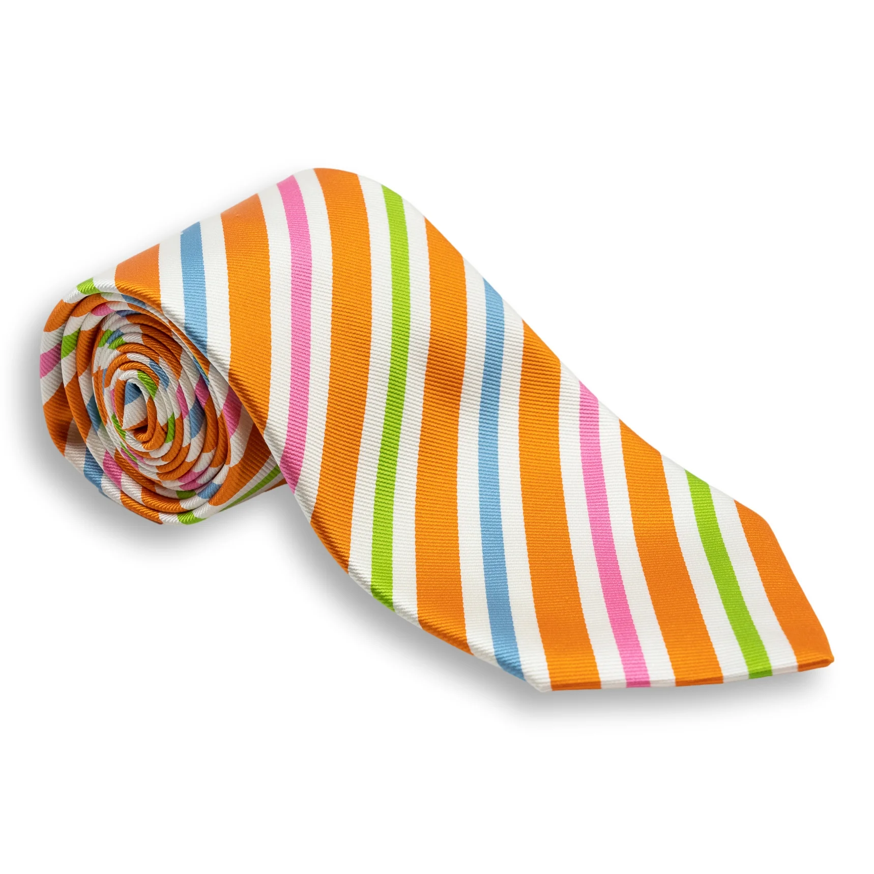 Multicolored Fun Repp Stripe Silk Tie - Image 5