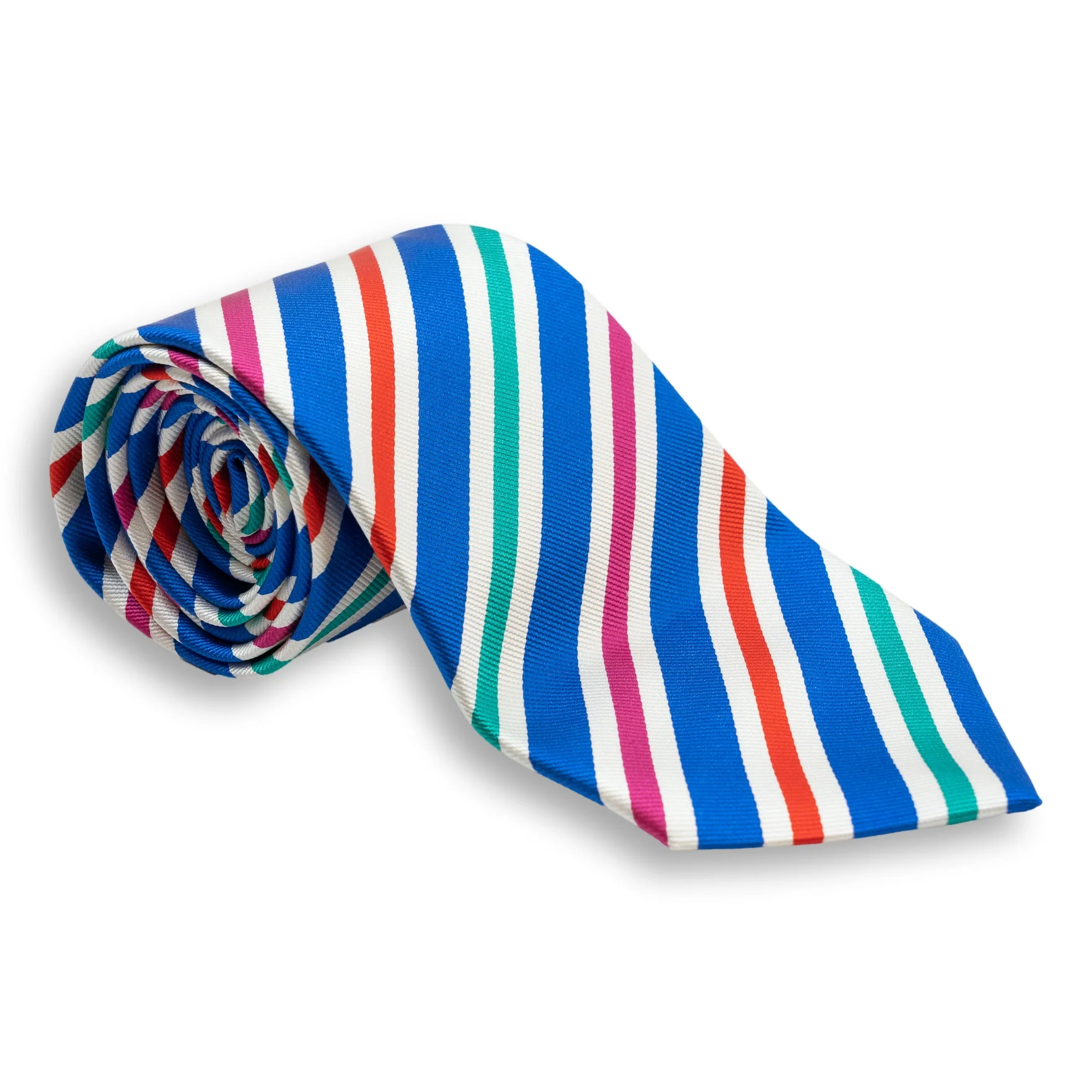 Multicolored Fun Repp Stripe Silk Tie - Image 6