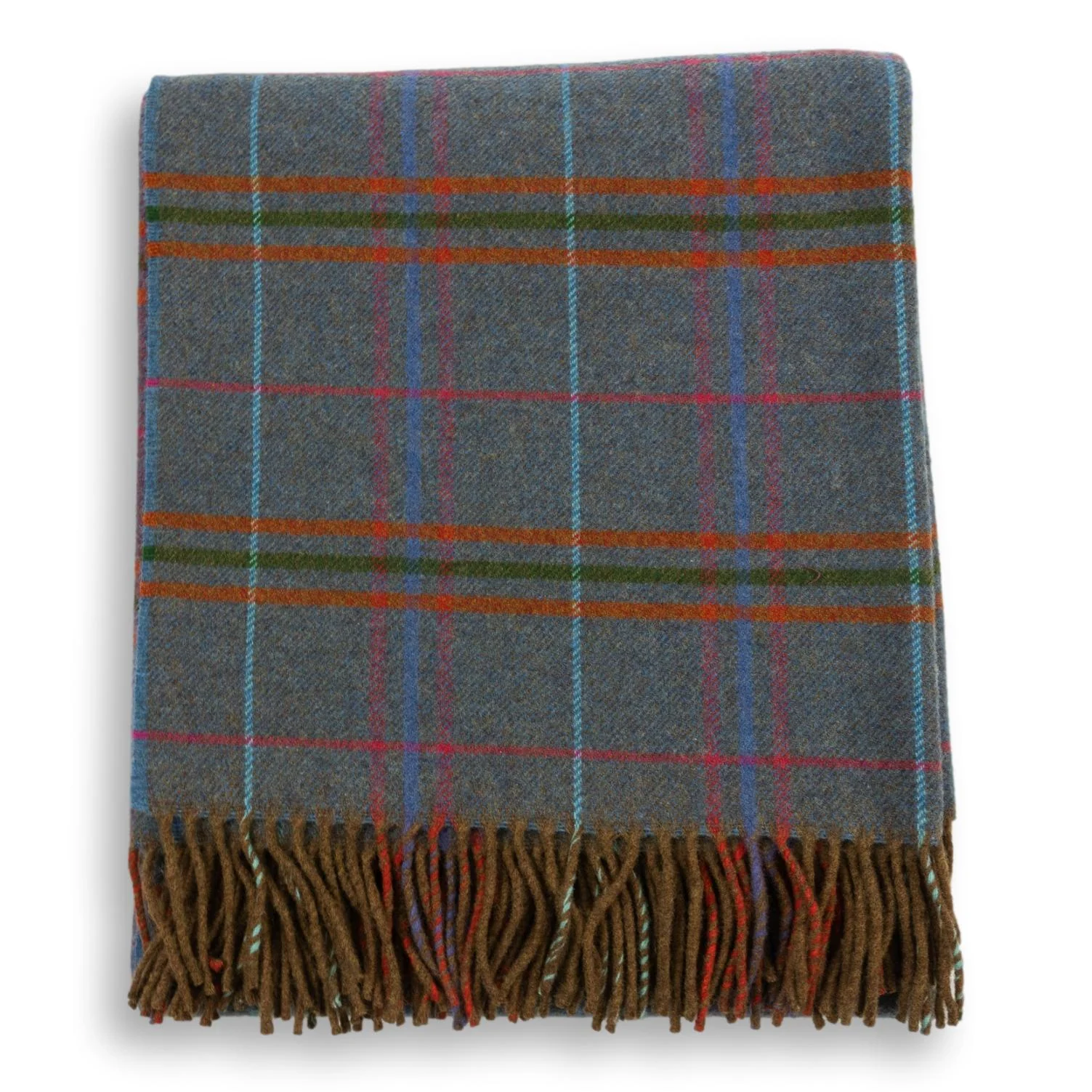 Multicolored Plaid 100% Lambswool Blanket - Image 10
