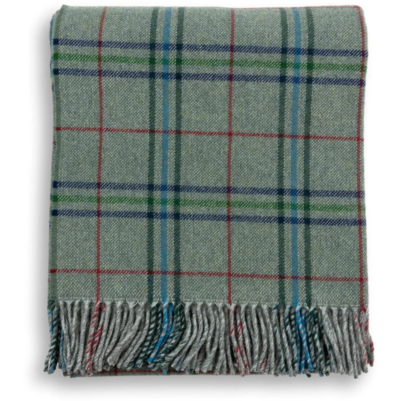 Multicolored Plaid 100% Lambswool Blanket - Image 12
