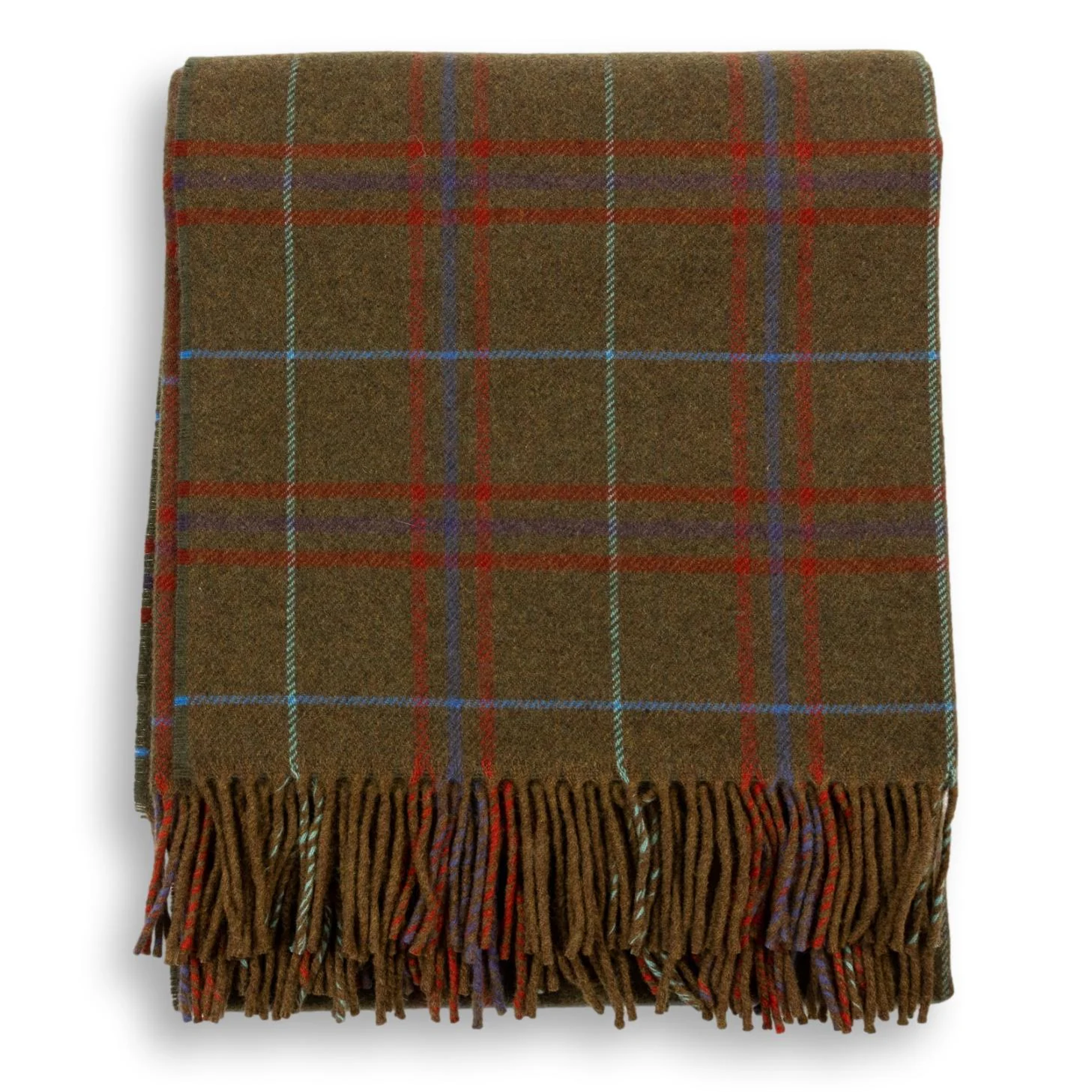 Multicolored Plaid 100% Lambswool Blanket - Image 14