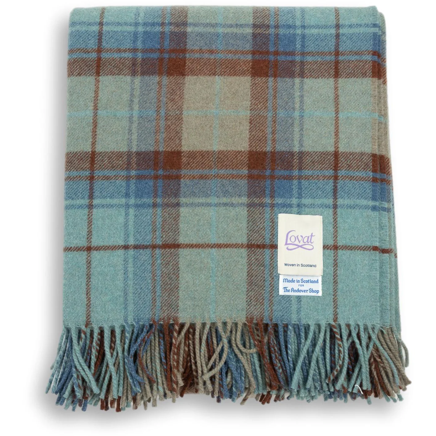 Multicolored Plaid 100% Lambswool Blanket - Image 4
