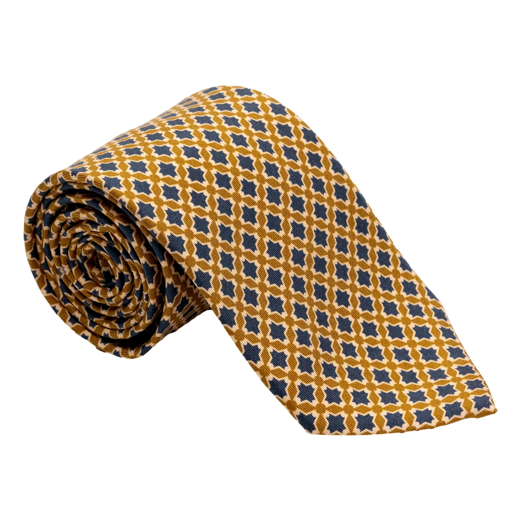 Napoli Shield Motif Silk Tie - Image 3