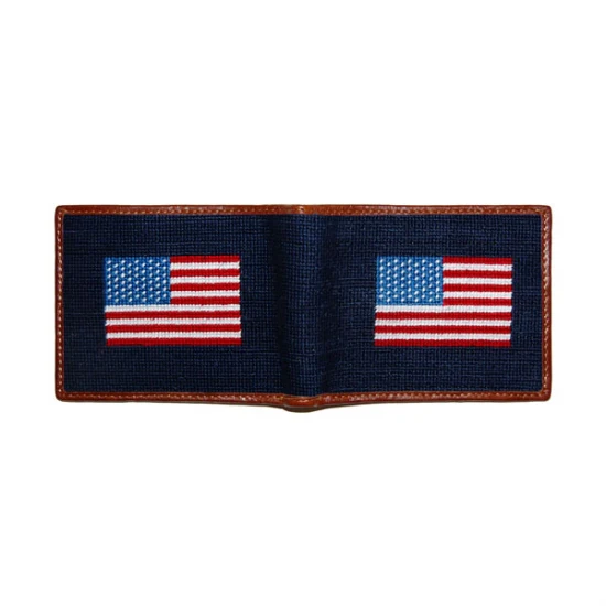 Navy American Flag Needlepoint Bi-Fold Wallet - Image 2