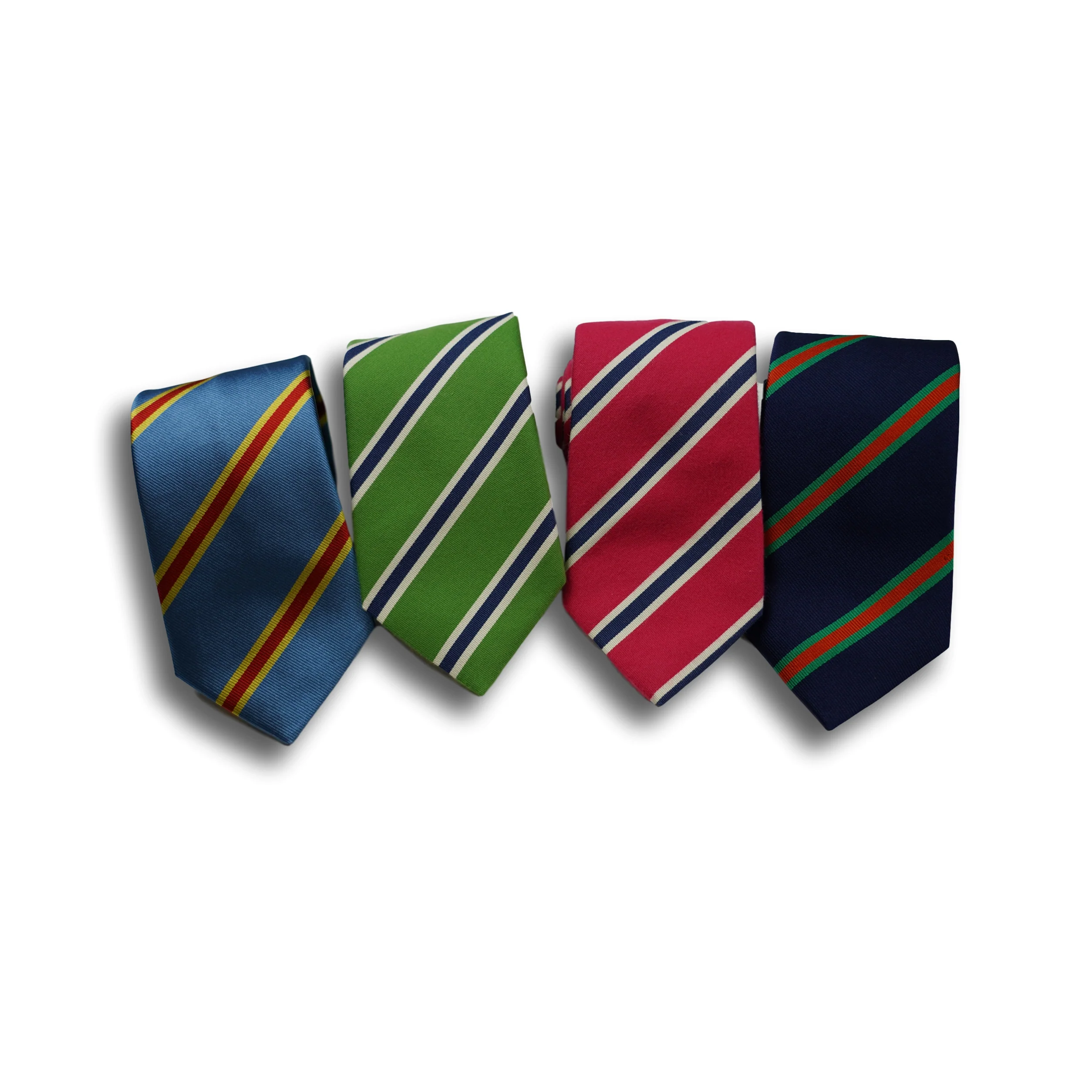 Navy and Kelly Green/Orange Repp Stripe Tie - Image 2