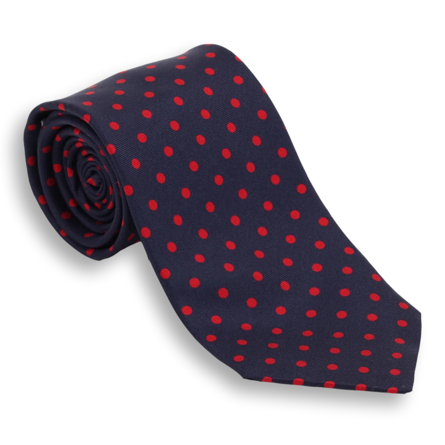 Navy Ground with Polka Dots Silk Tie - Image 3