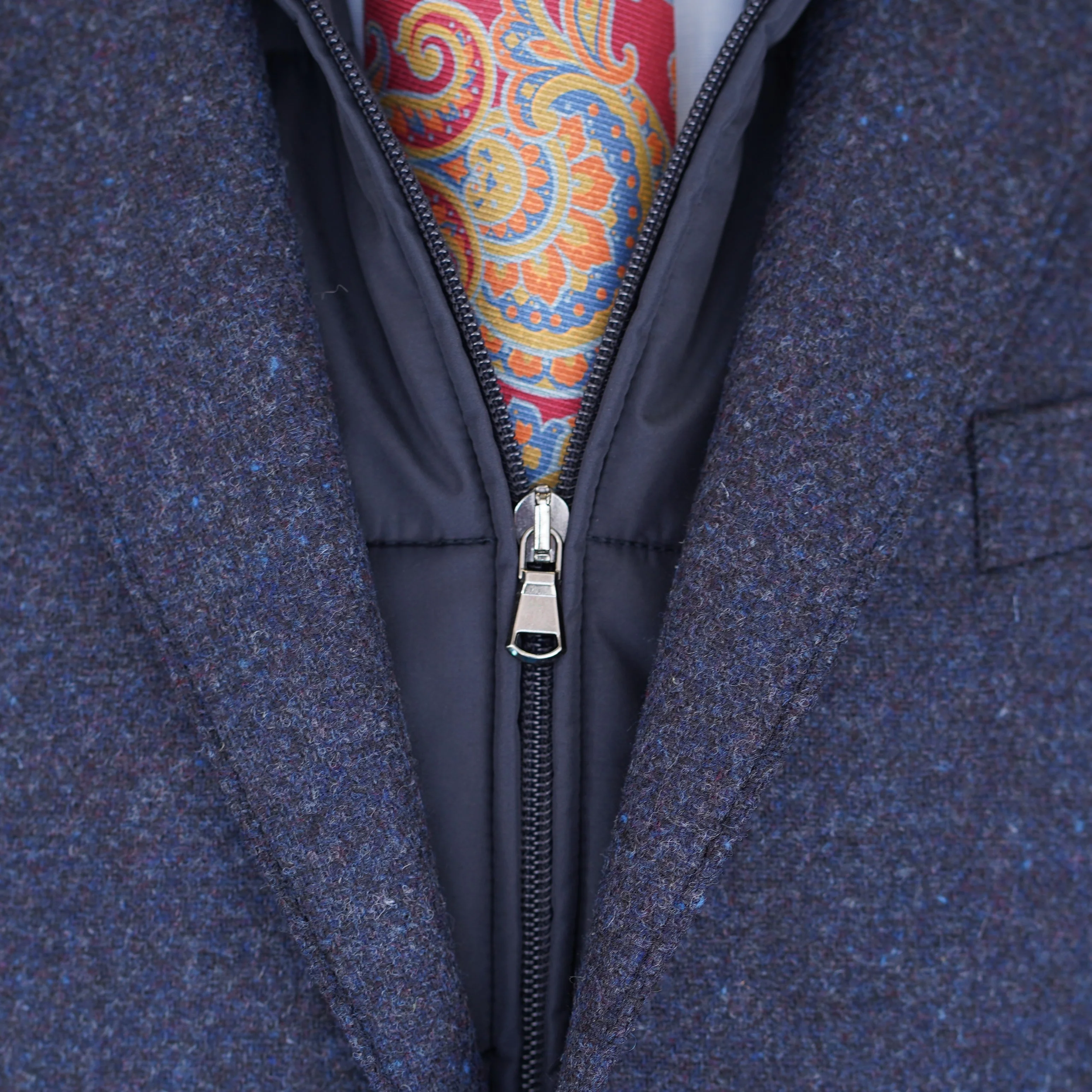 Navy 100% Virgin Italian Wool Zip-In Liner Sport Coat - Image 3