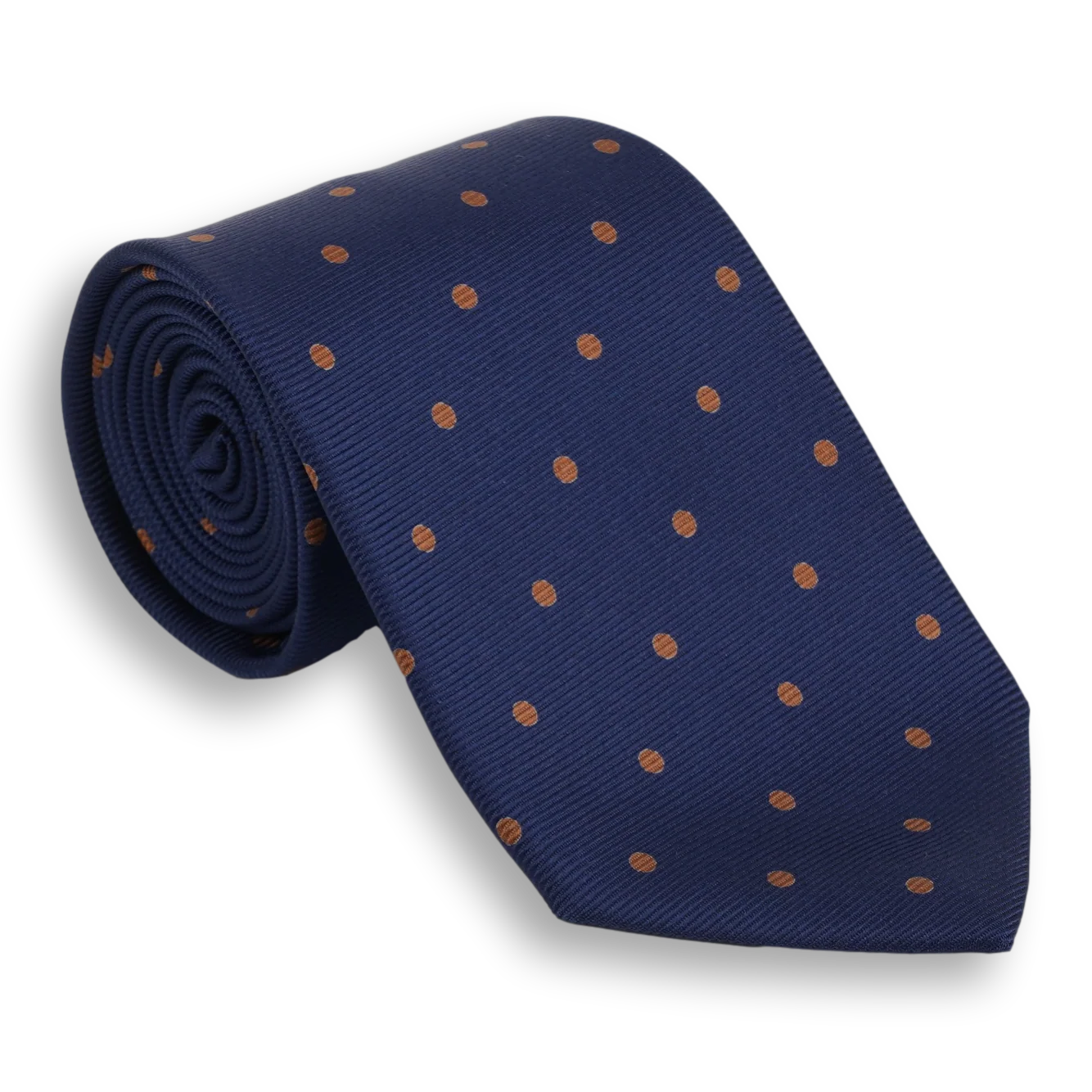 Navy with Polka Dots Silk Tie - Image 4