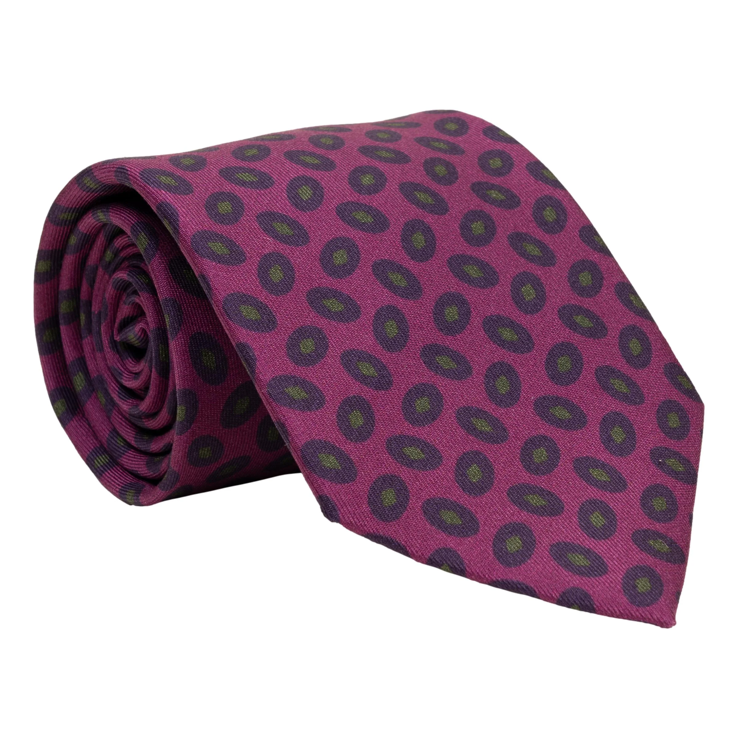 Oval with Diamond Pattern Silk Tie - Image 3