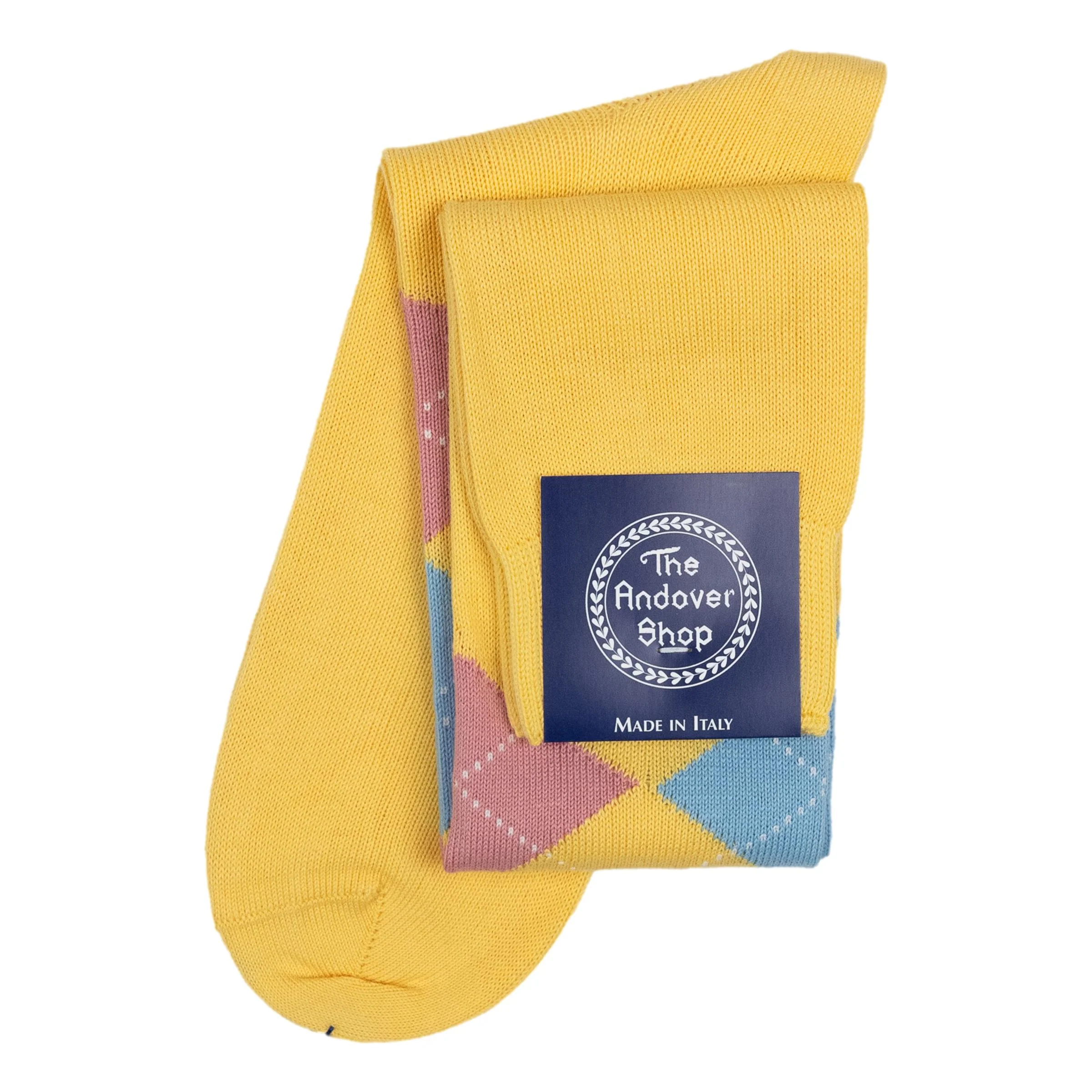 Over-the-Calf Argyle Cotton Dress Socks - Image 2