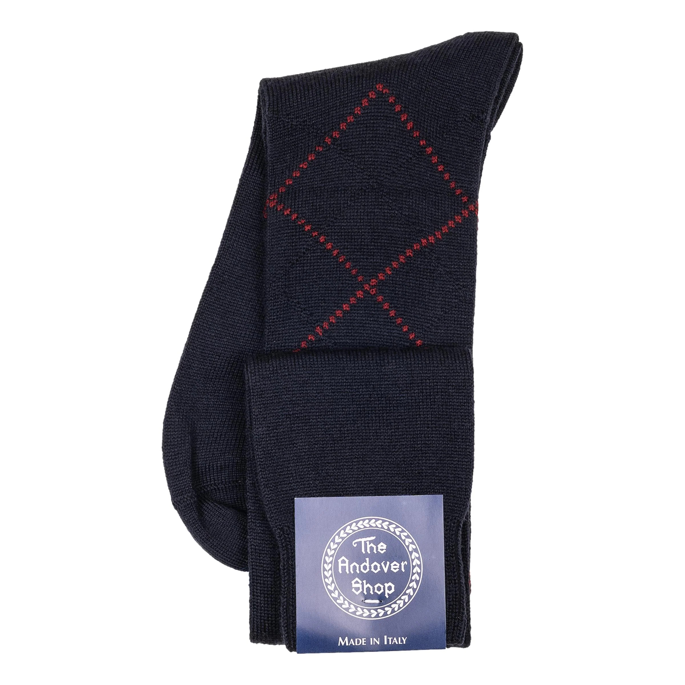 Over the Calf Argyle Wool Dress Socks - Image 2