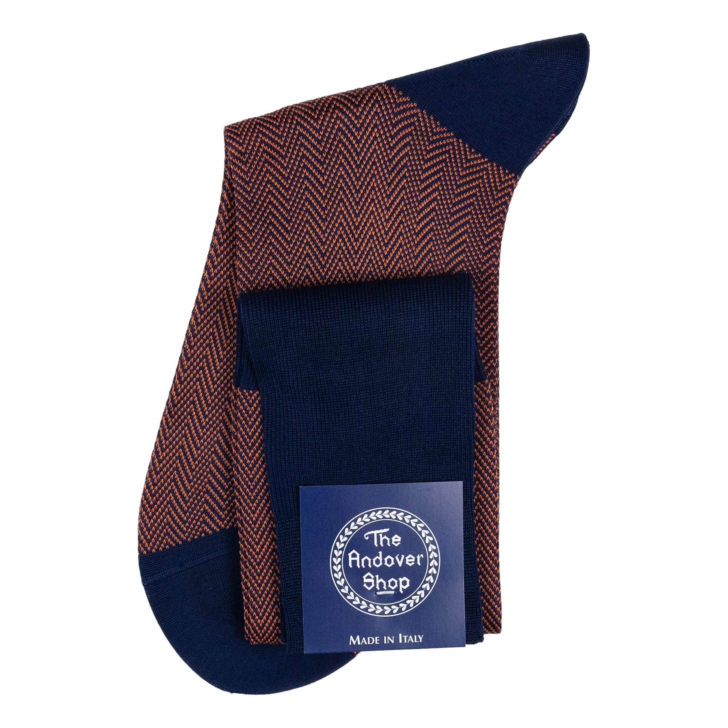 Over-the-Calf Cotton Herringbone Dress Sock - Image 9