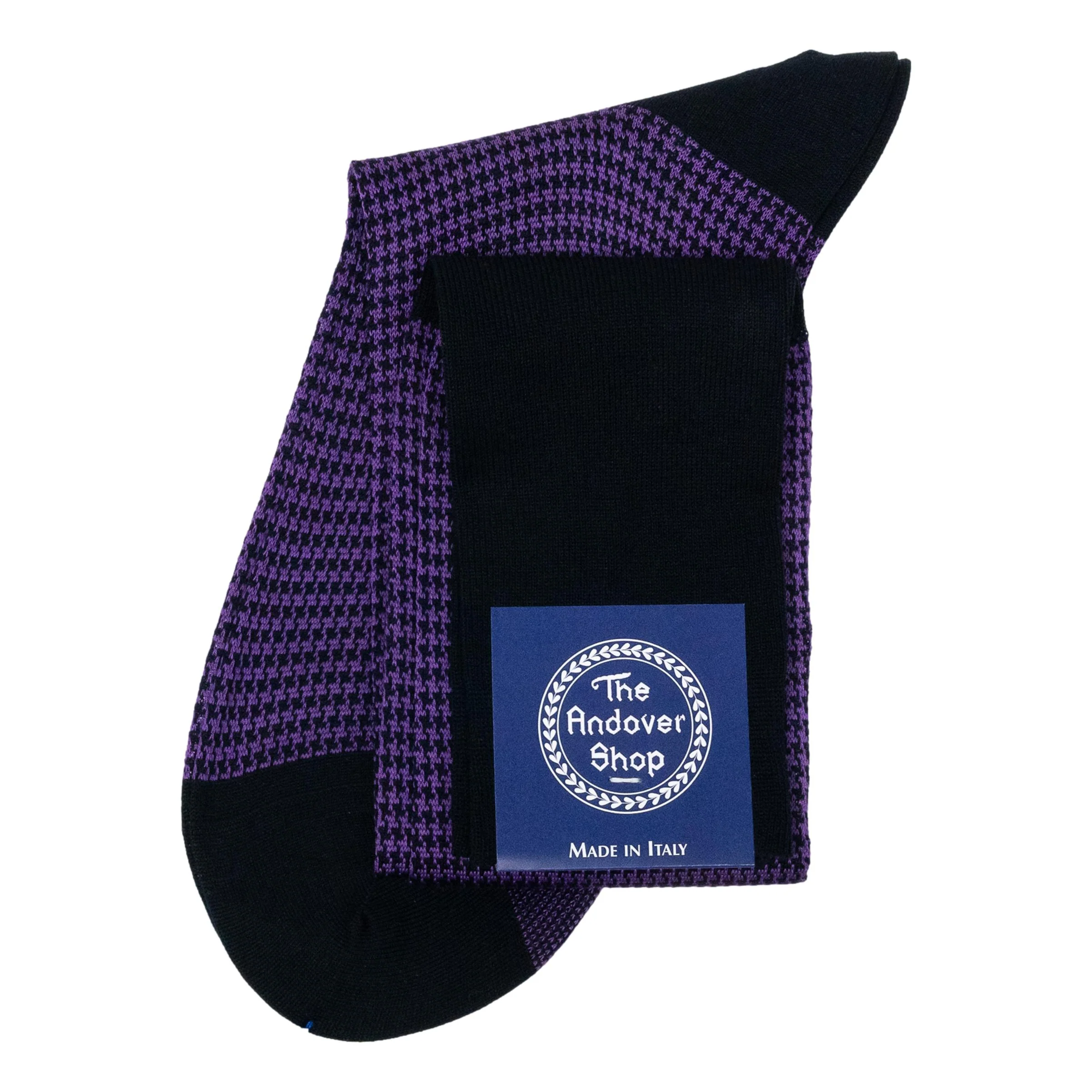 Over-the-Calf Cotton Houndstooth Dress Sock - Image 2
