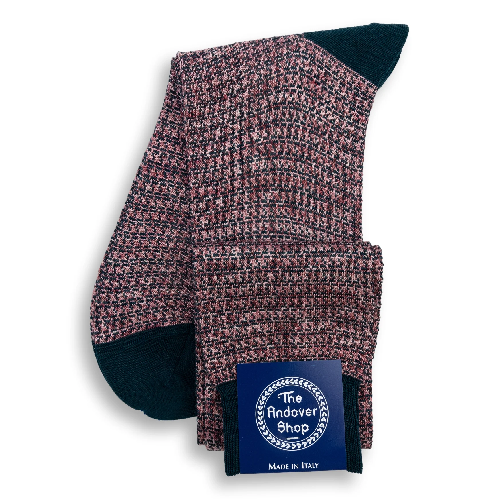 Over-the-Calf Cotton Linen Abstract Dress Sock - Image 2