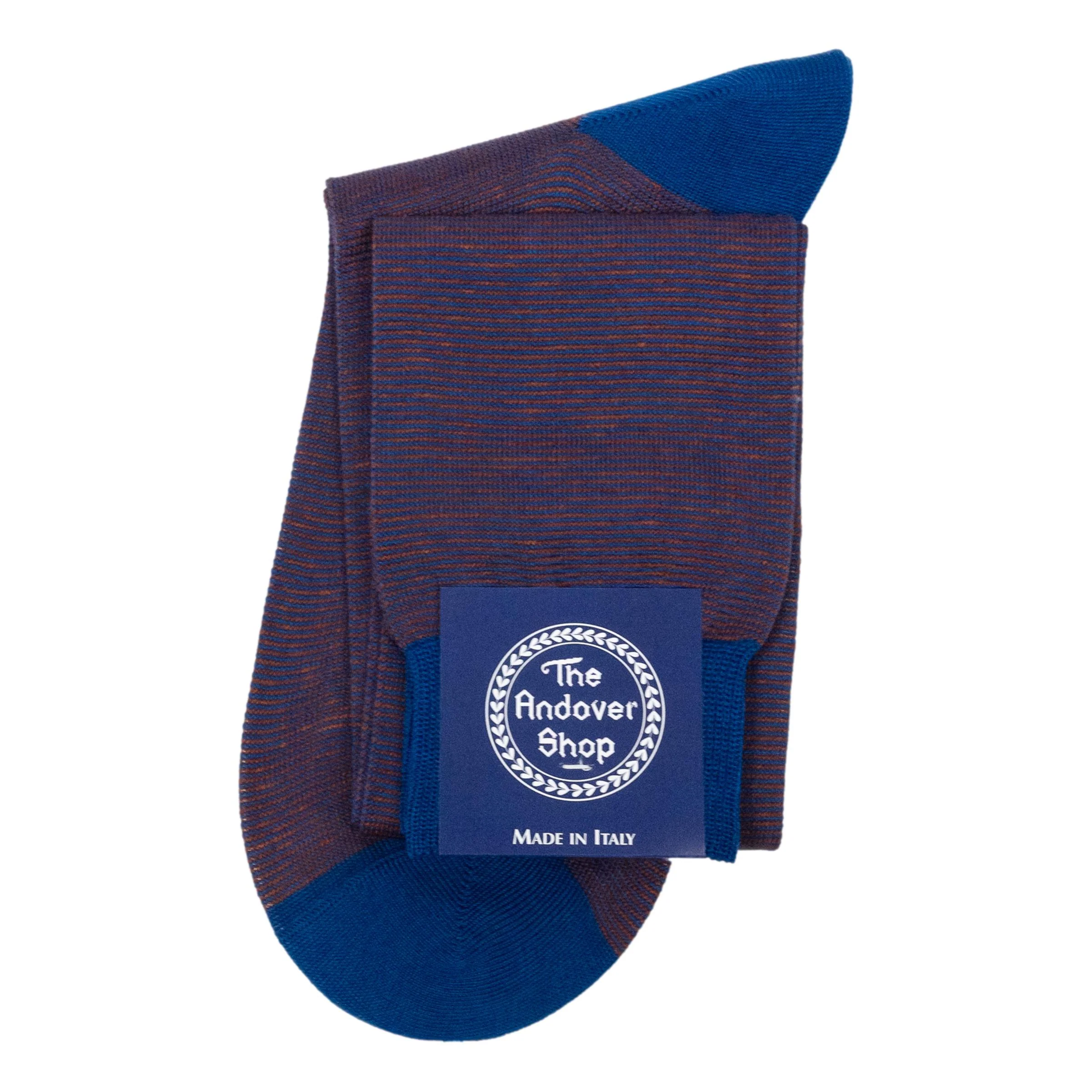 Over-the-Calf Cotton Linen Hairline Stripe Dress Sock - Image 3
