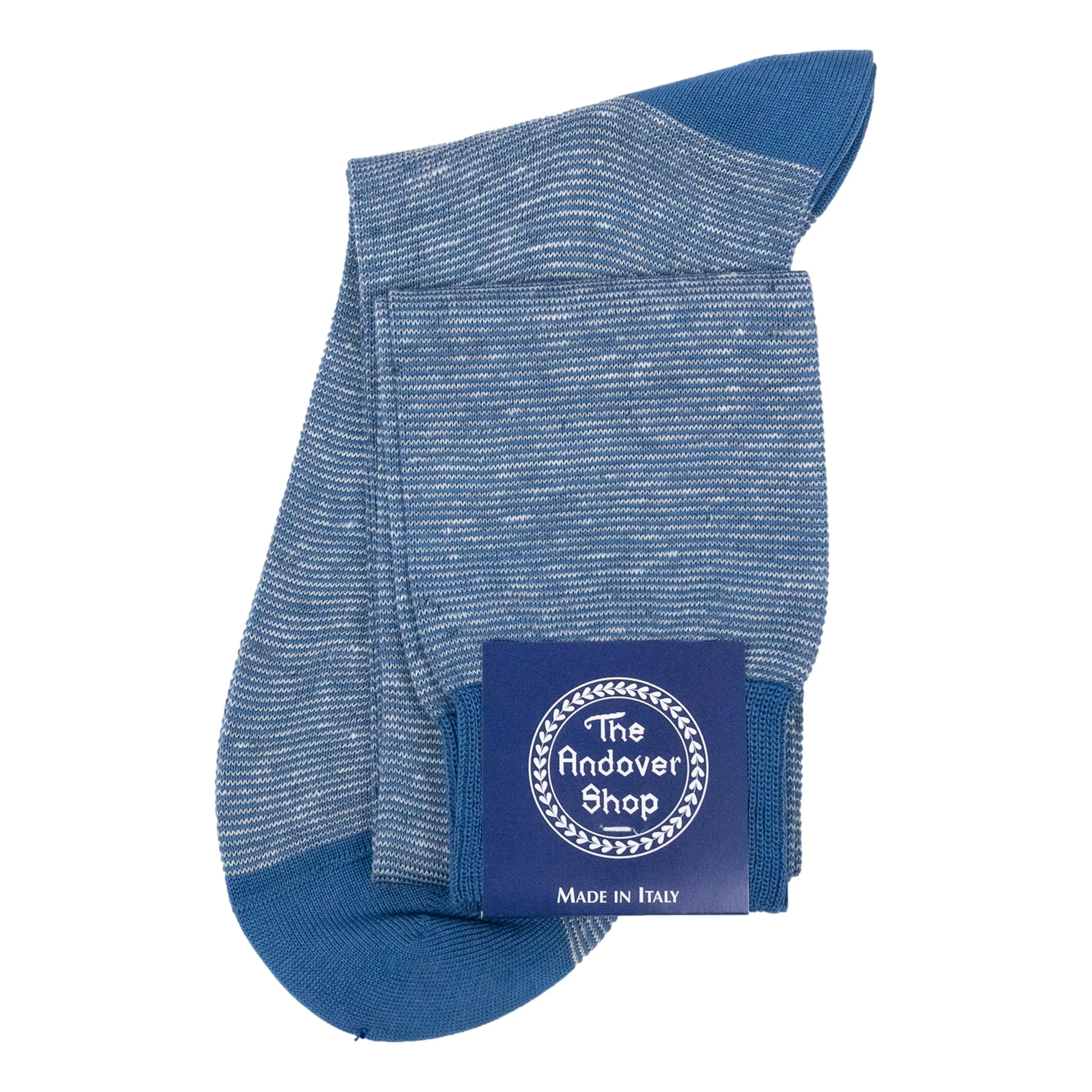 Over-the-Calf Cotton Linen Hairline Stripe Dress Sock - Image 4