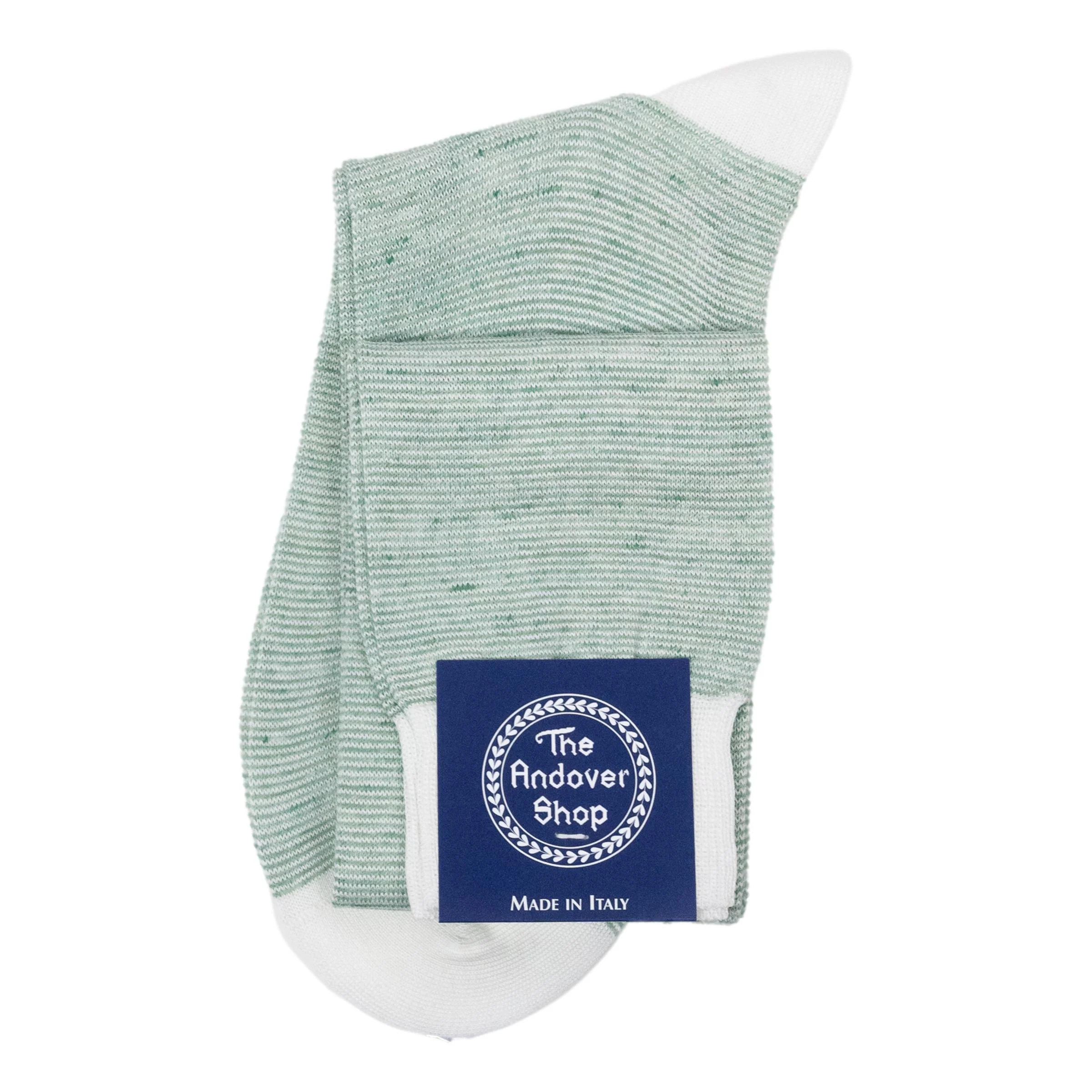 Over-the-Calf Cotton Linen Hairline Stripe Dress Sock - Image 5