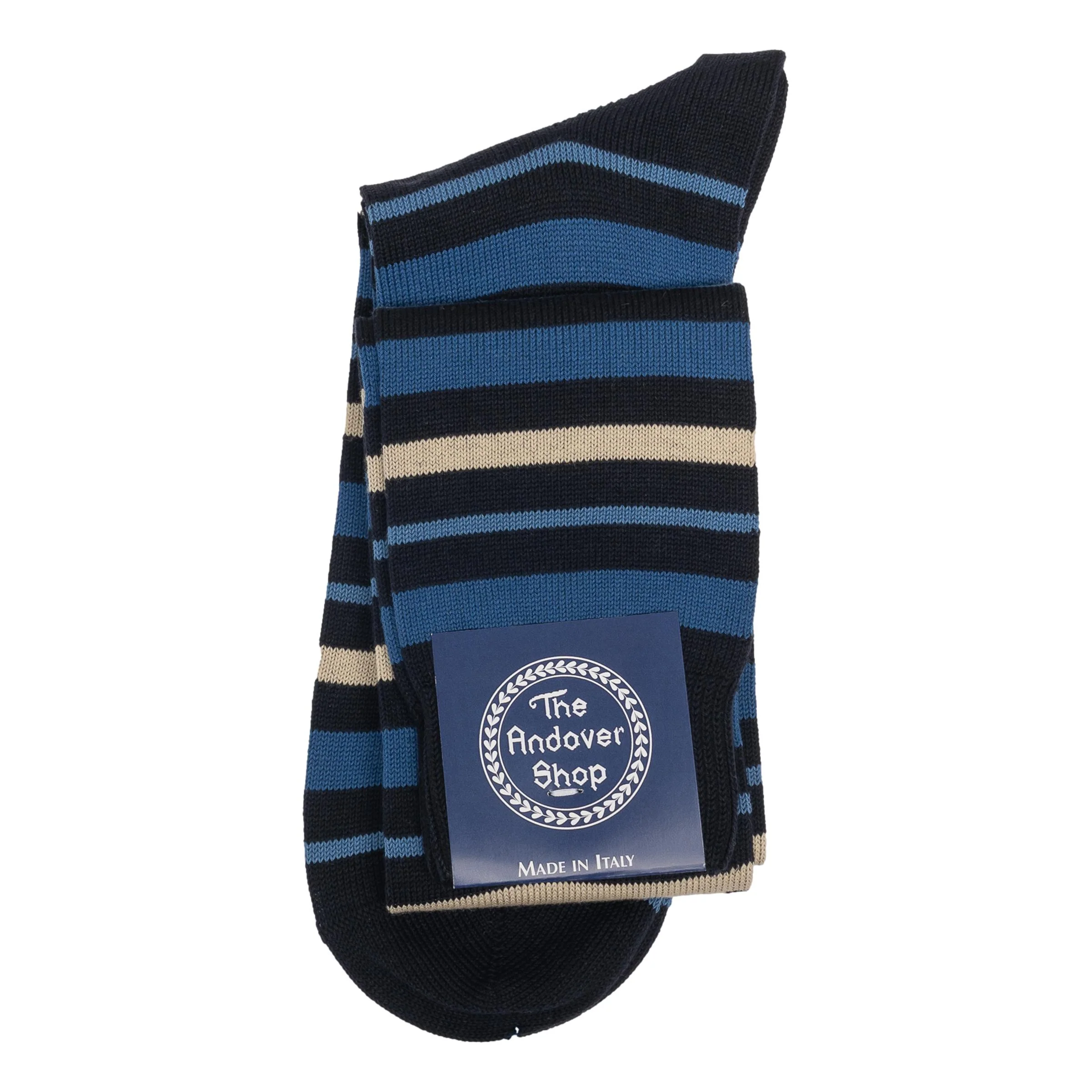 Over-the-Calf Cotton Multi-Stripe Dress Sock - Image 2