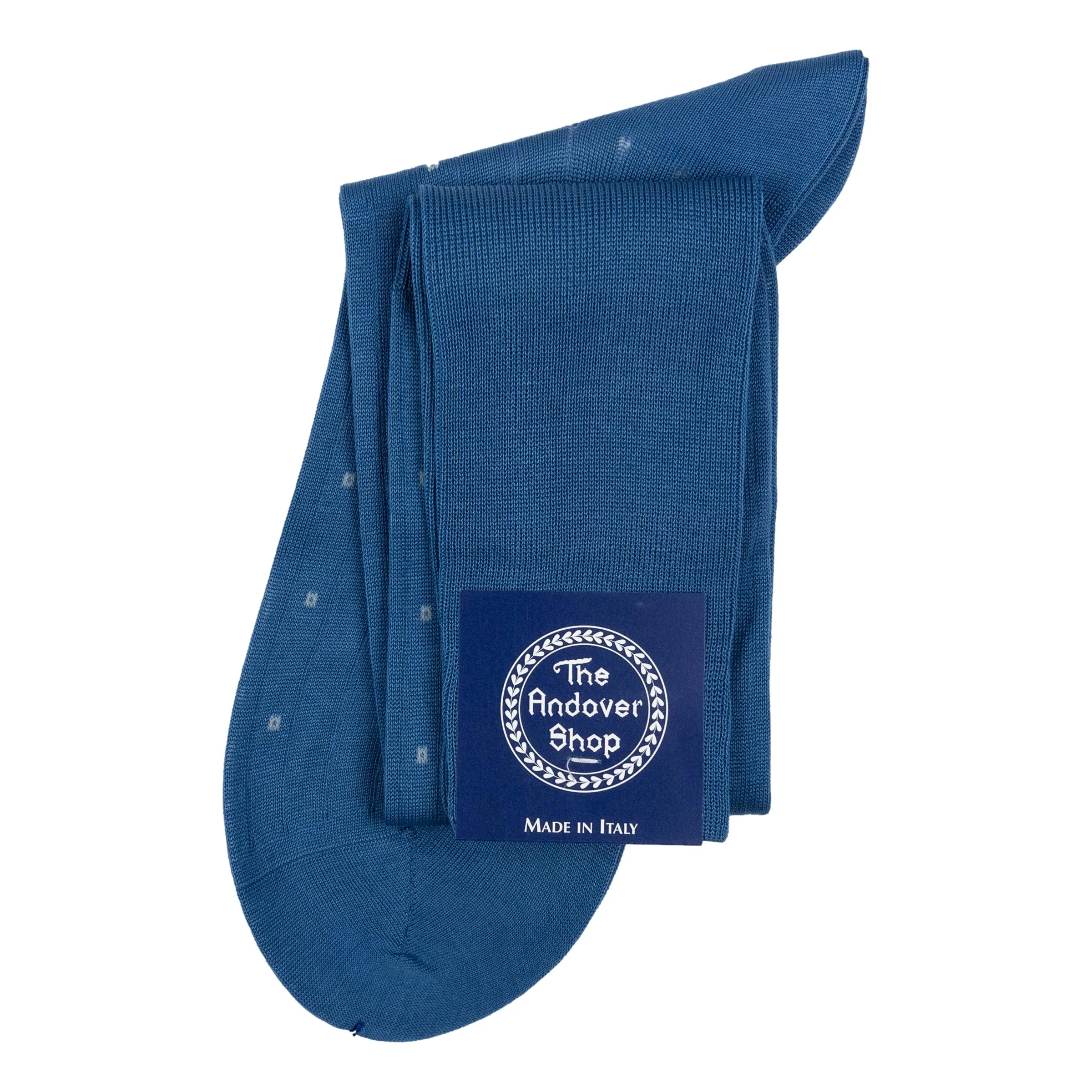 Over-the-Calf Cotton Small Square Pattern Dress Sock - Image 2