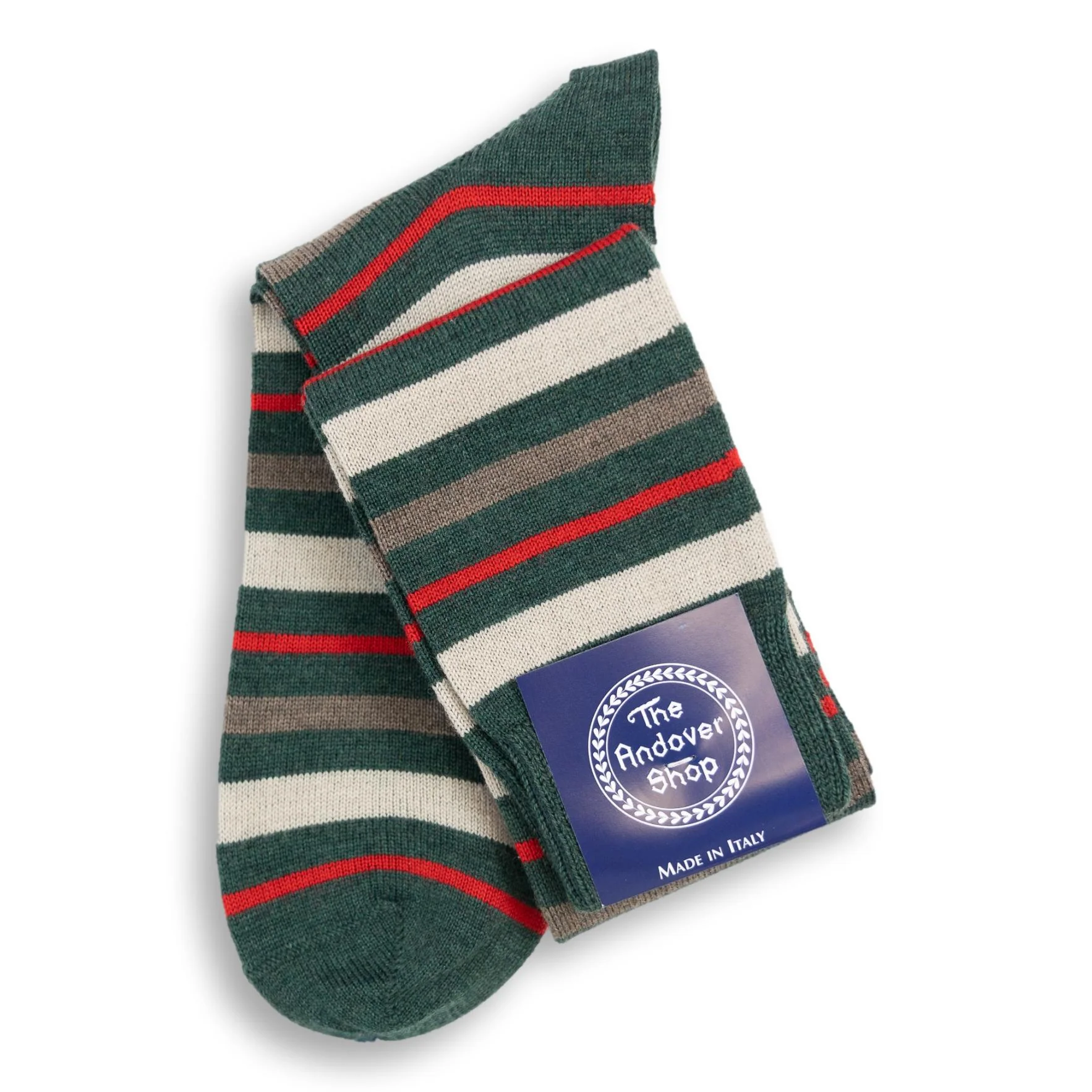 Over the Calf Multi Stripe Wool Dress Socks - Image 5