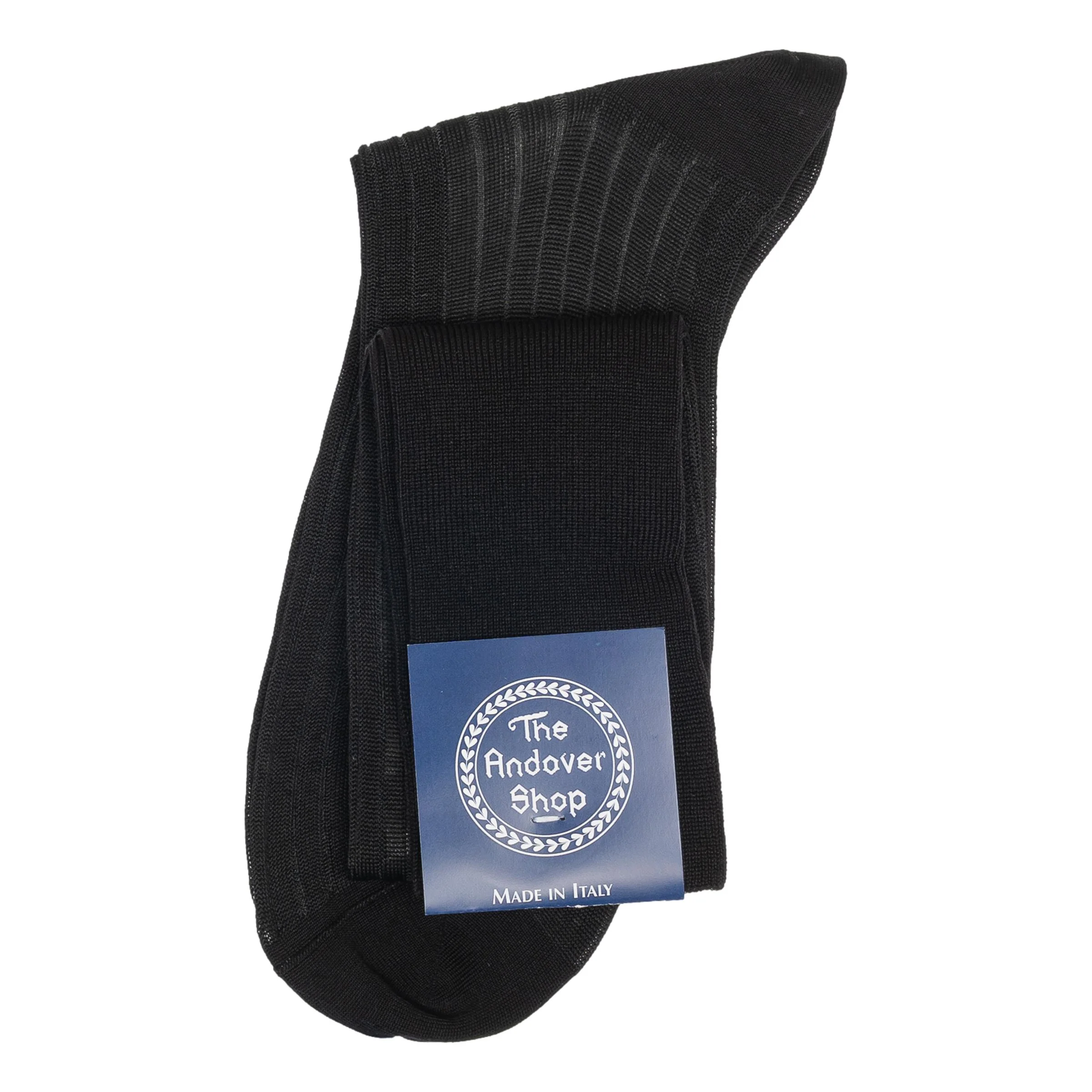 Over-the-Calf Ribbed Shadow Striped Wool Dress Socks - Image 5