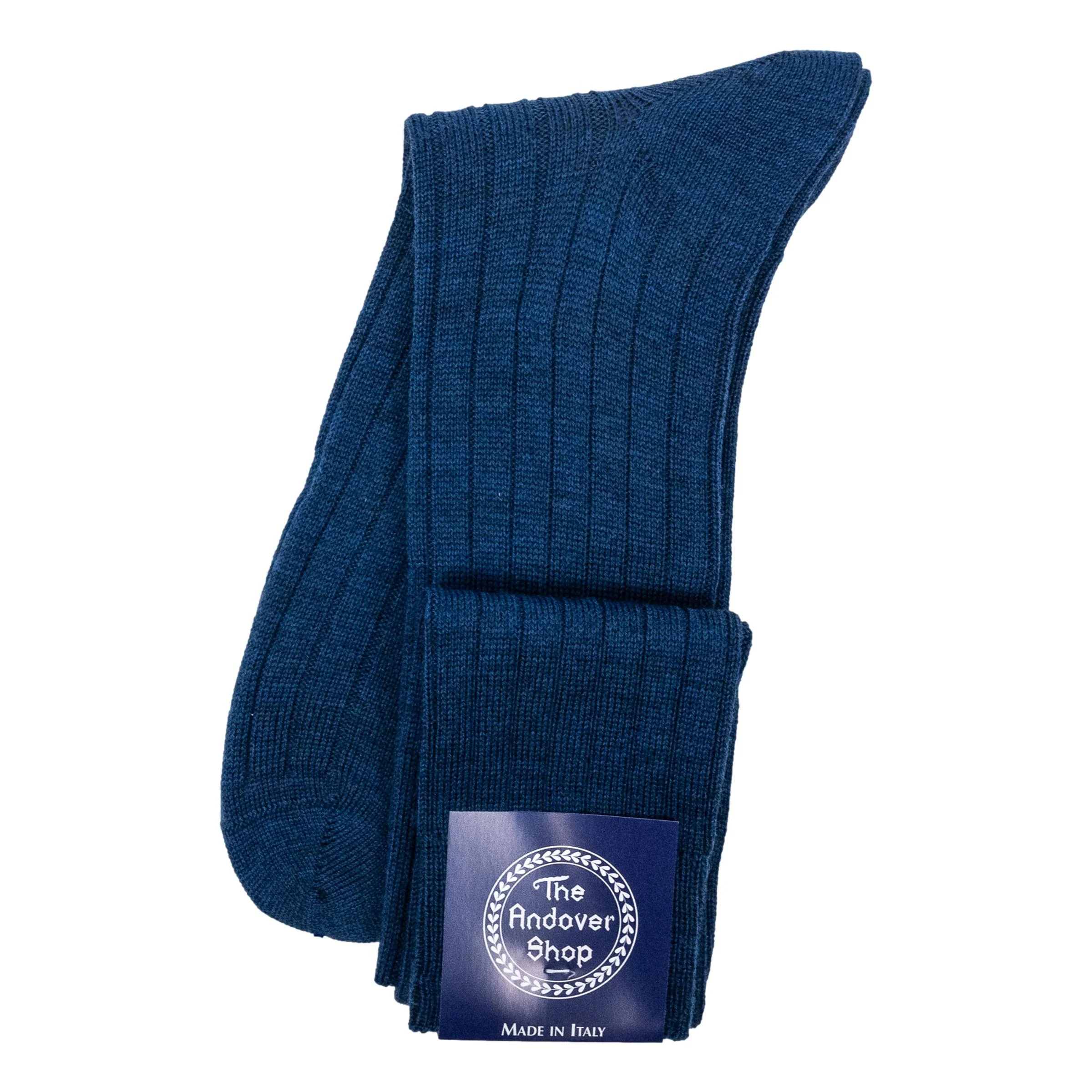 Over the Calf Ribbed Wool Dress Socks - Image 5