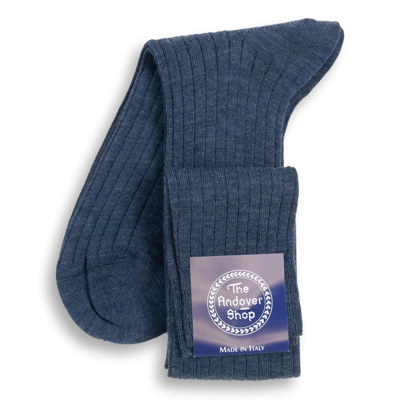Over the Calf Ribbed Wool Dress Socks - Image 9
