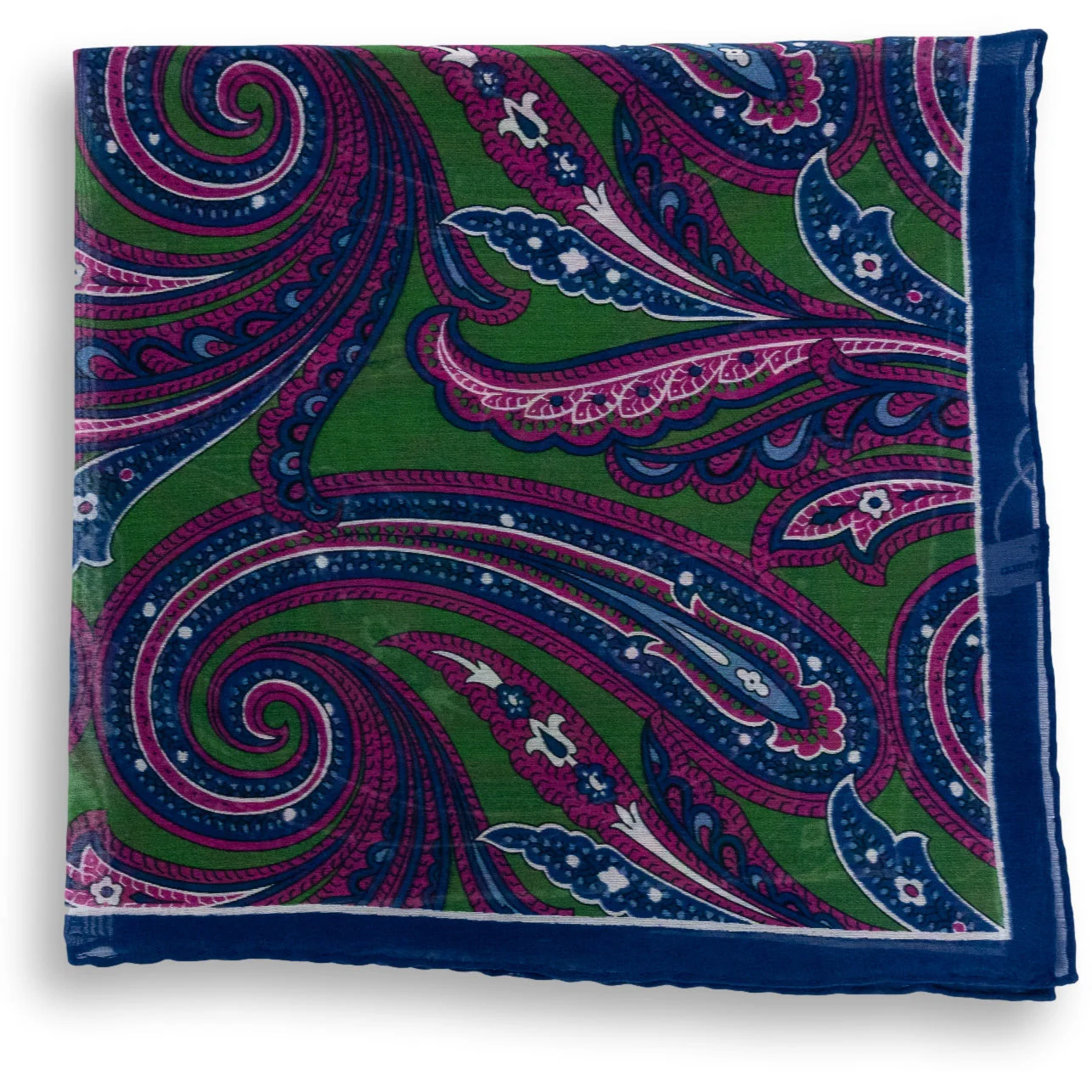 Paisley Pattern Cotton and Linen Pocket Square - Image 3